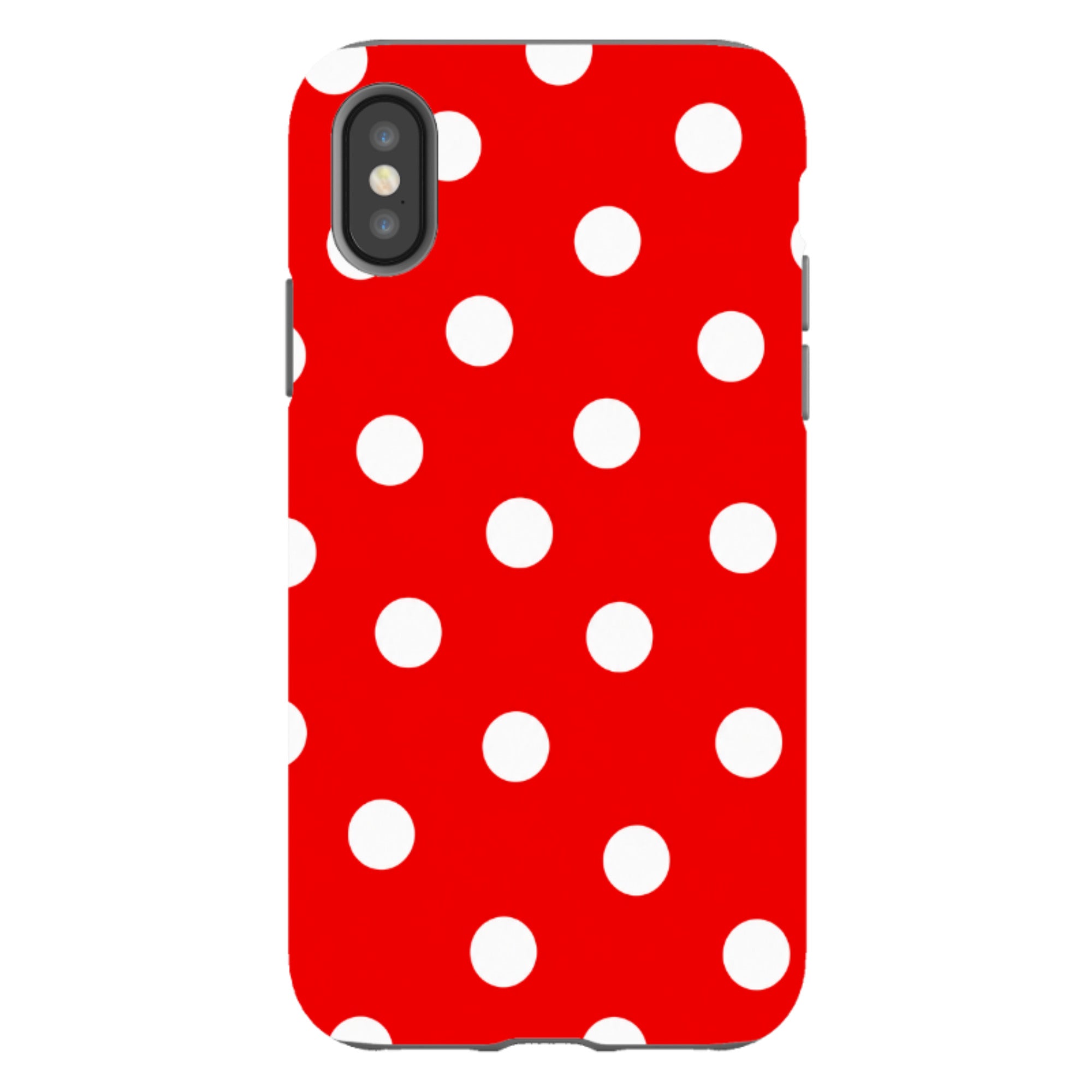 iPhone Tough Case - Red & White Polka Dot