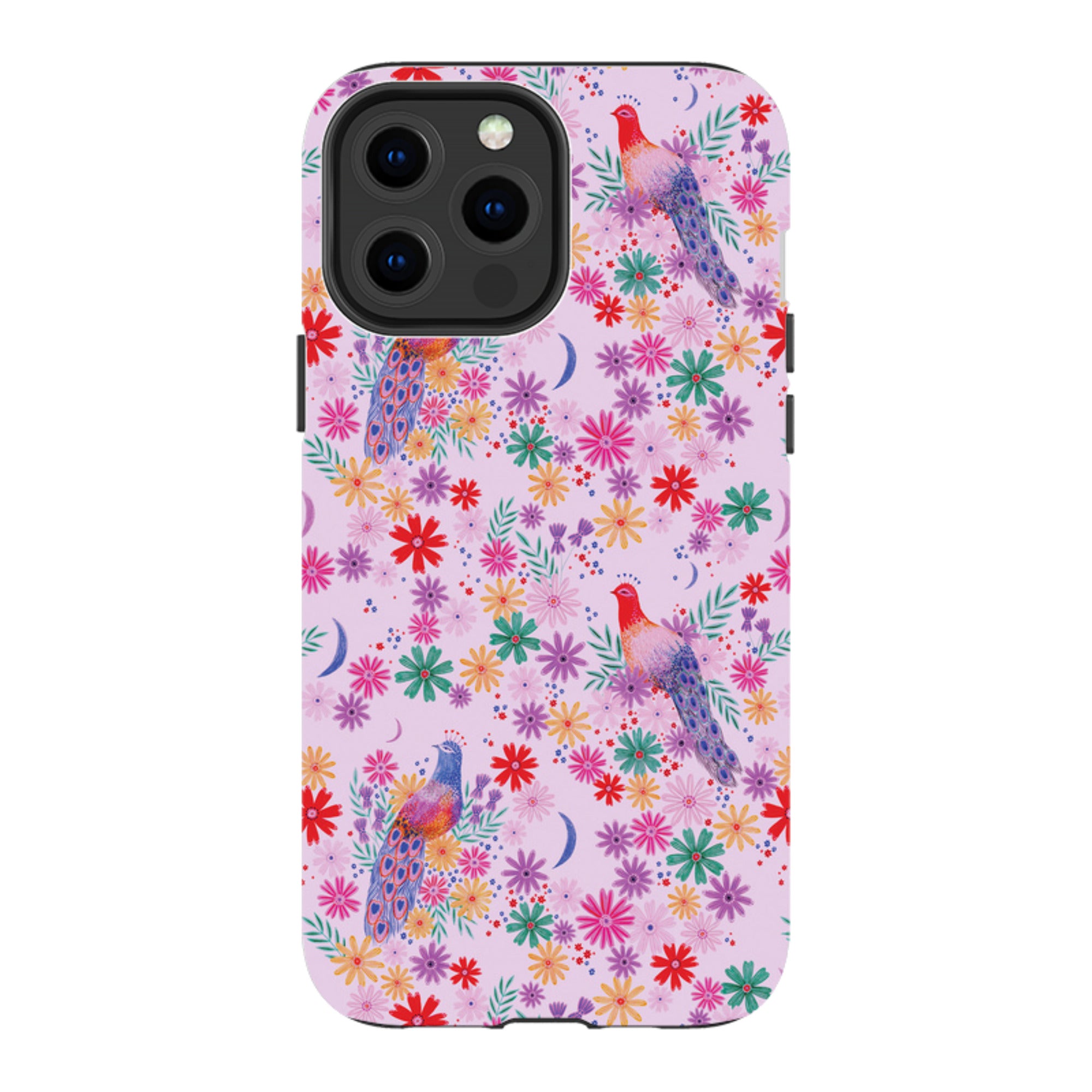 iPhone Tough Case - Peacock Pattern Lilac By Lee Foster Wilson