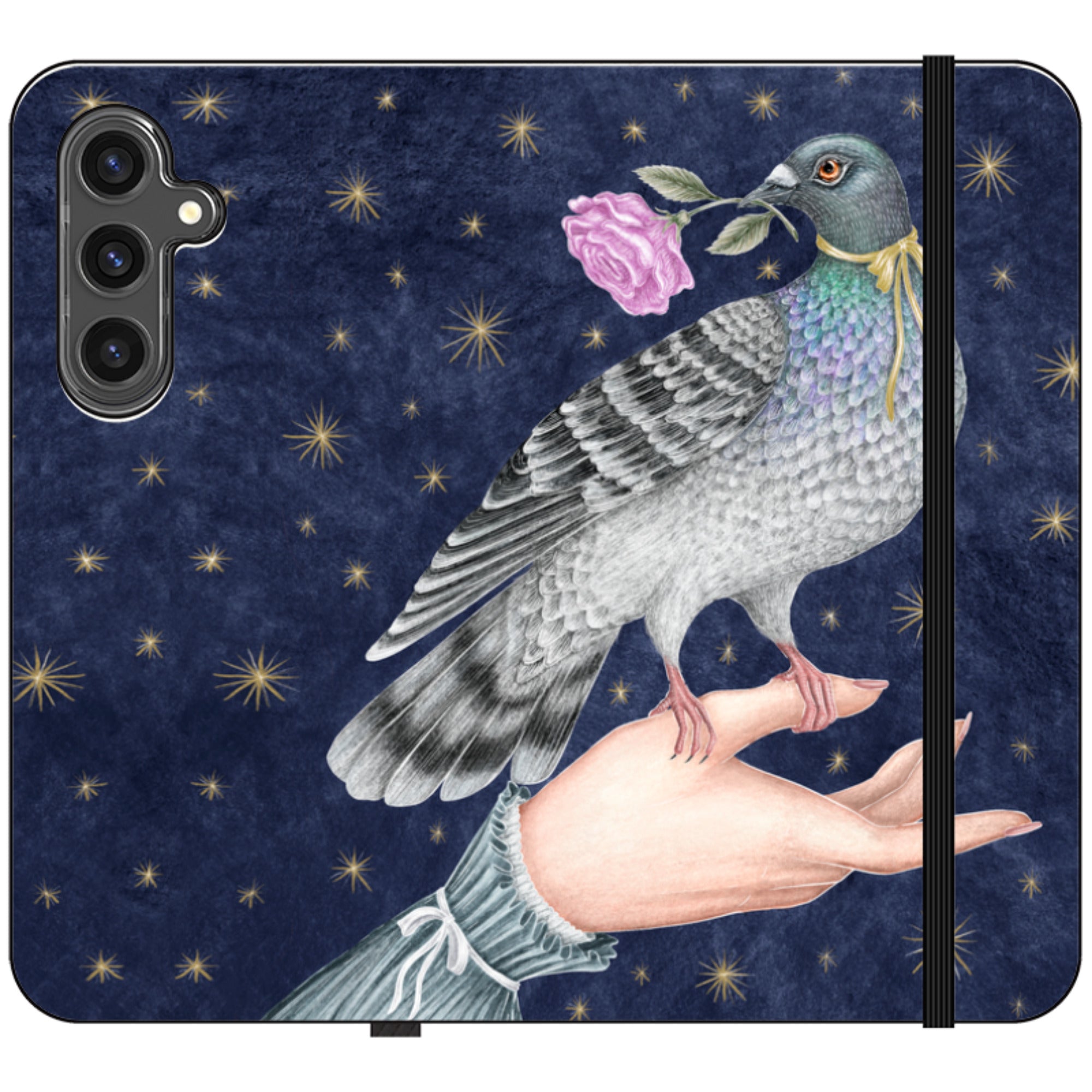 Pigeon With Rose Wallet Case By Catherine Rowe