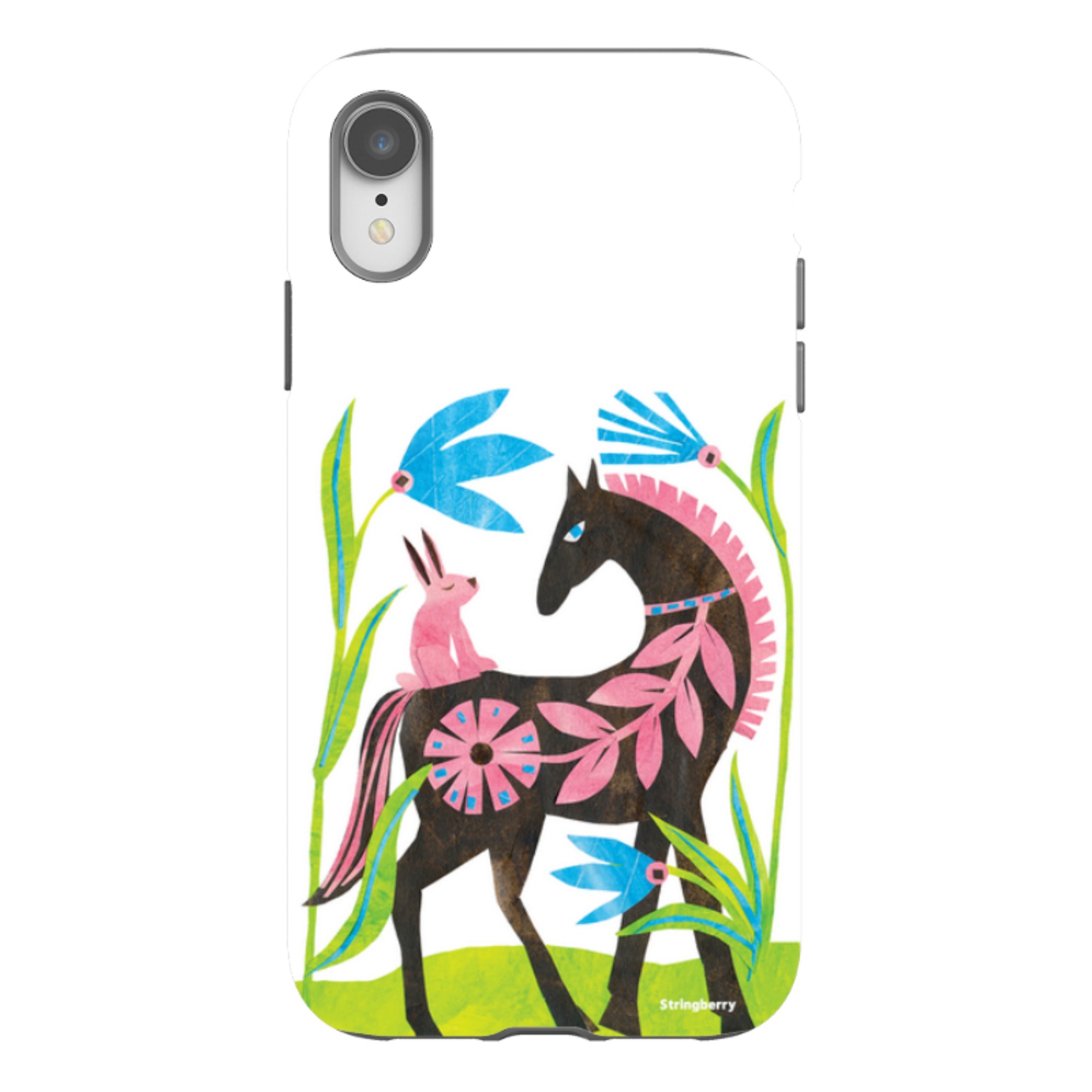 iPhone Tough Case - Folk Horse And Bunny By Tracey English