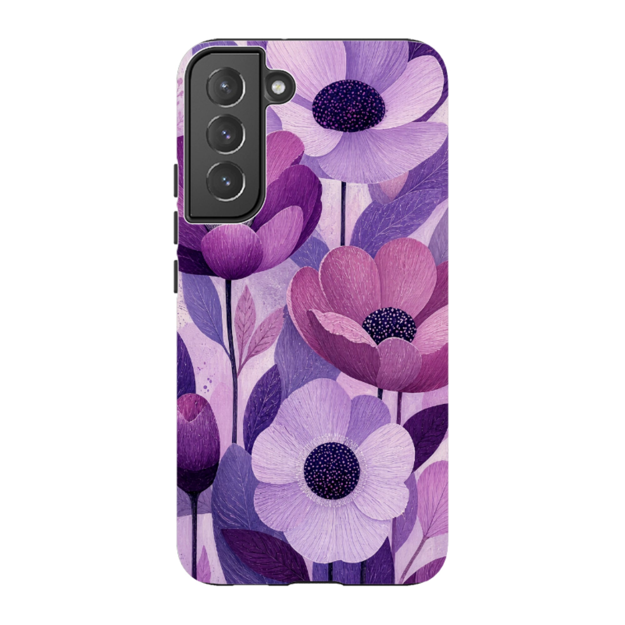 Samsung Tough Case - Purple Woodgrain Floral