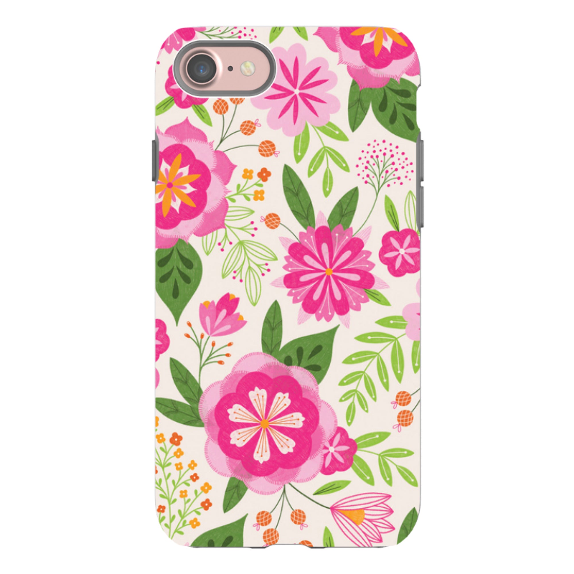 iPhone Tough Case - Big Bold Blooms Ivory By Jenny Zemanek