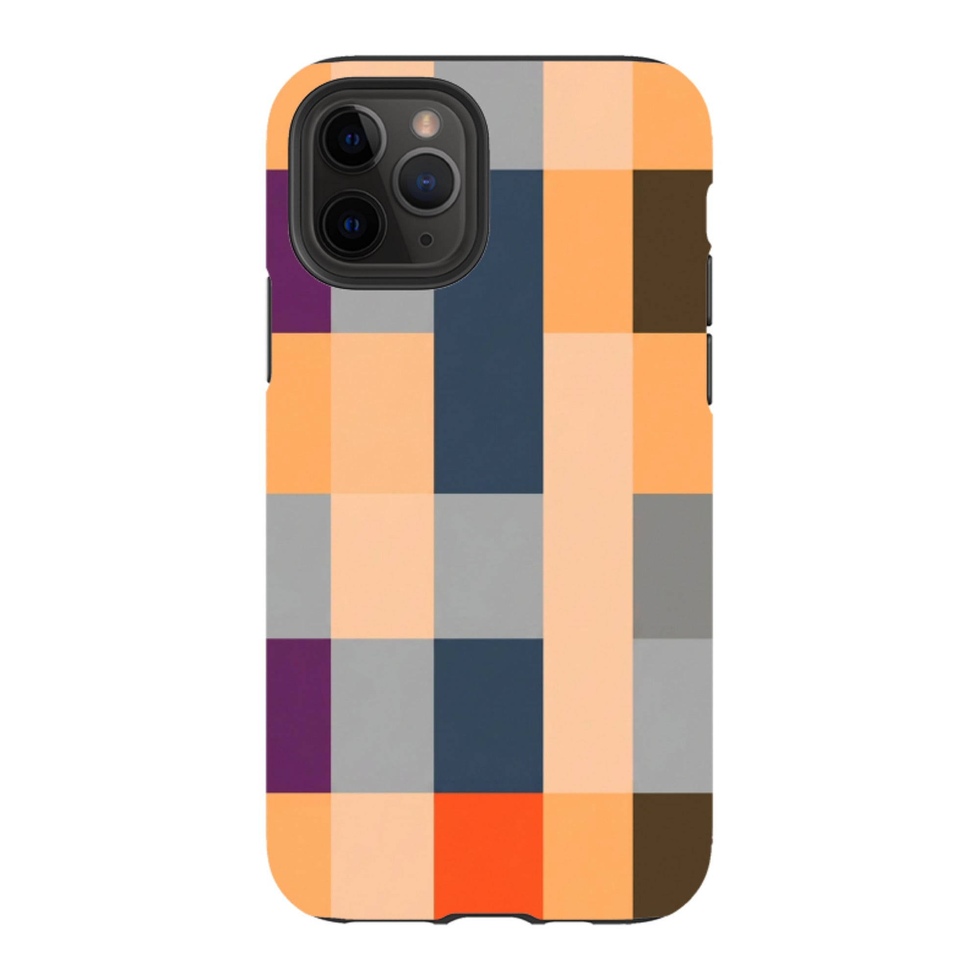 iPhone Tough Case - Orange and Purple Plaid