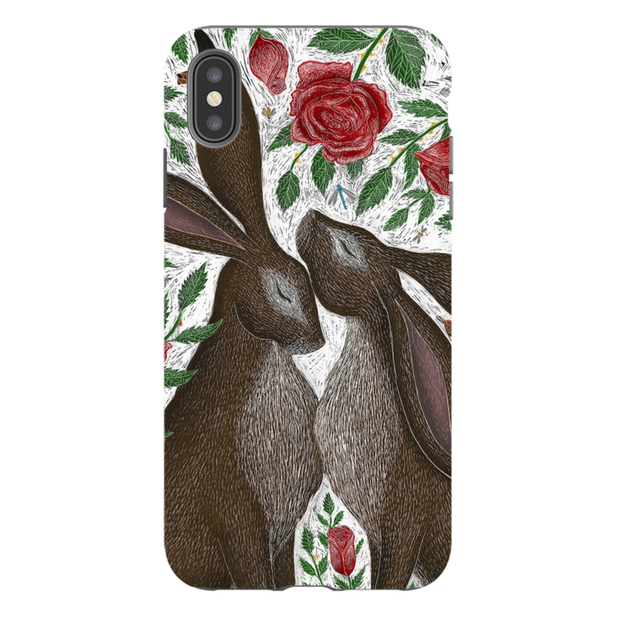 iPhone Tough Case - Hares And Red Roses By Catherine Rowe