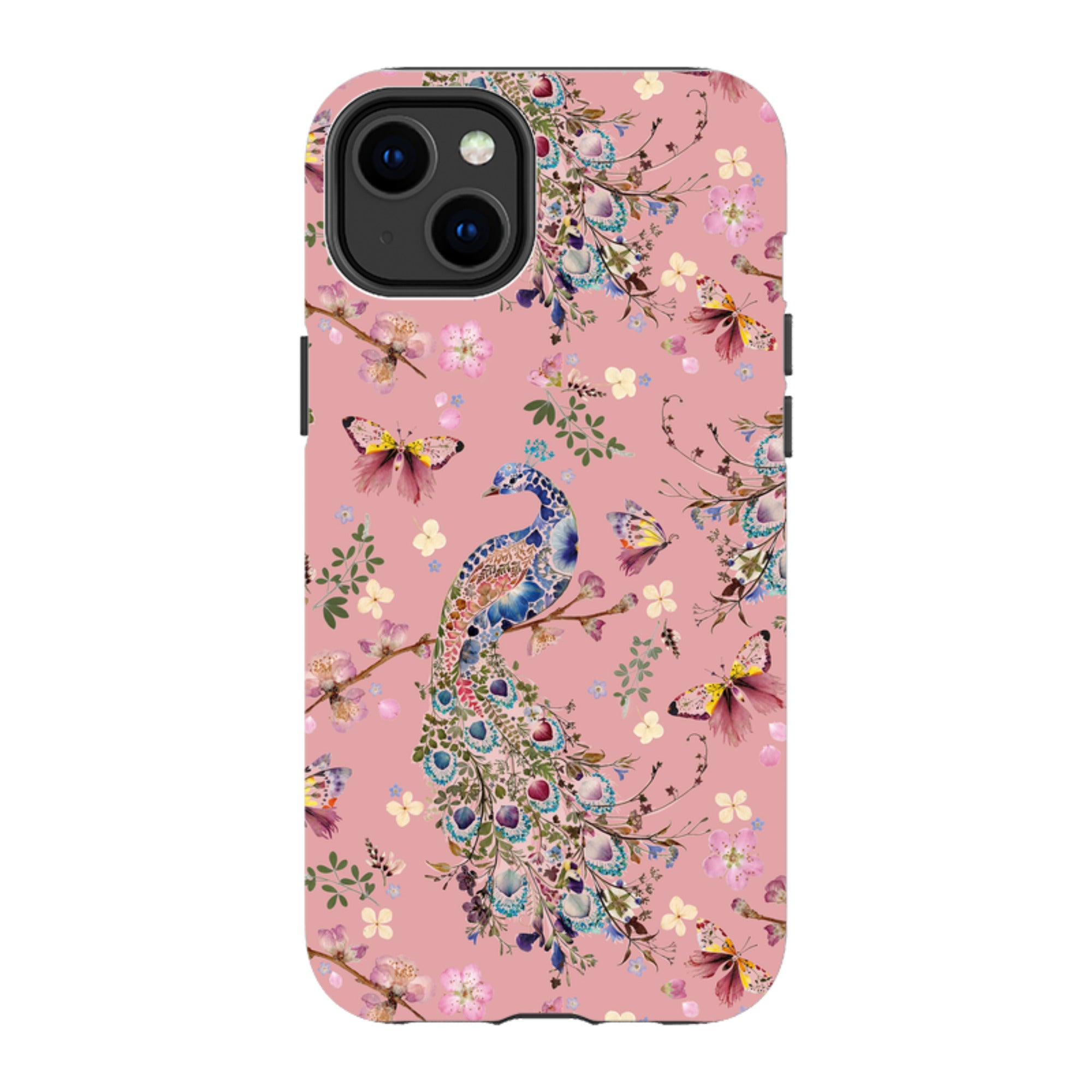 iPhone Tough Case - Peacock and Cherry Blossoms Lupine By Helen Ahpornsiri