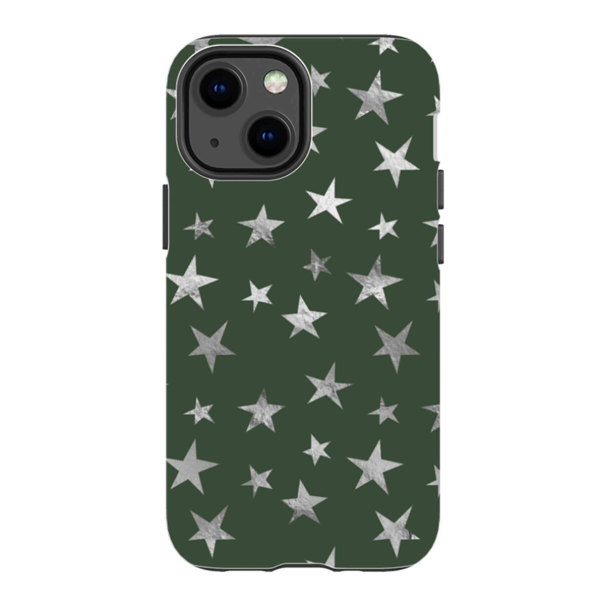iPhone Tough Case - Green and Silver Stars
