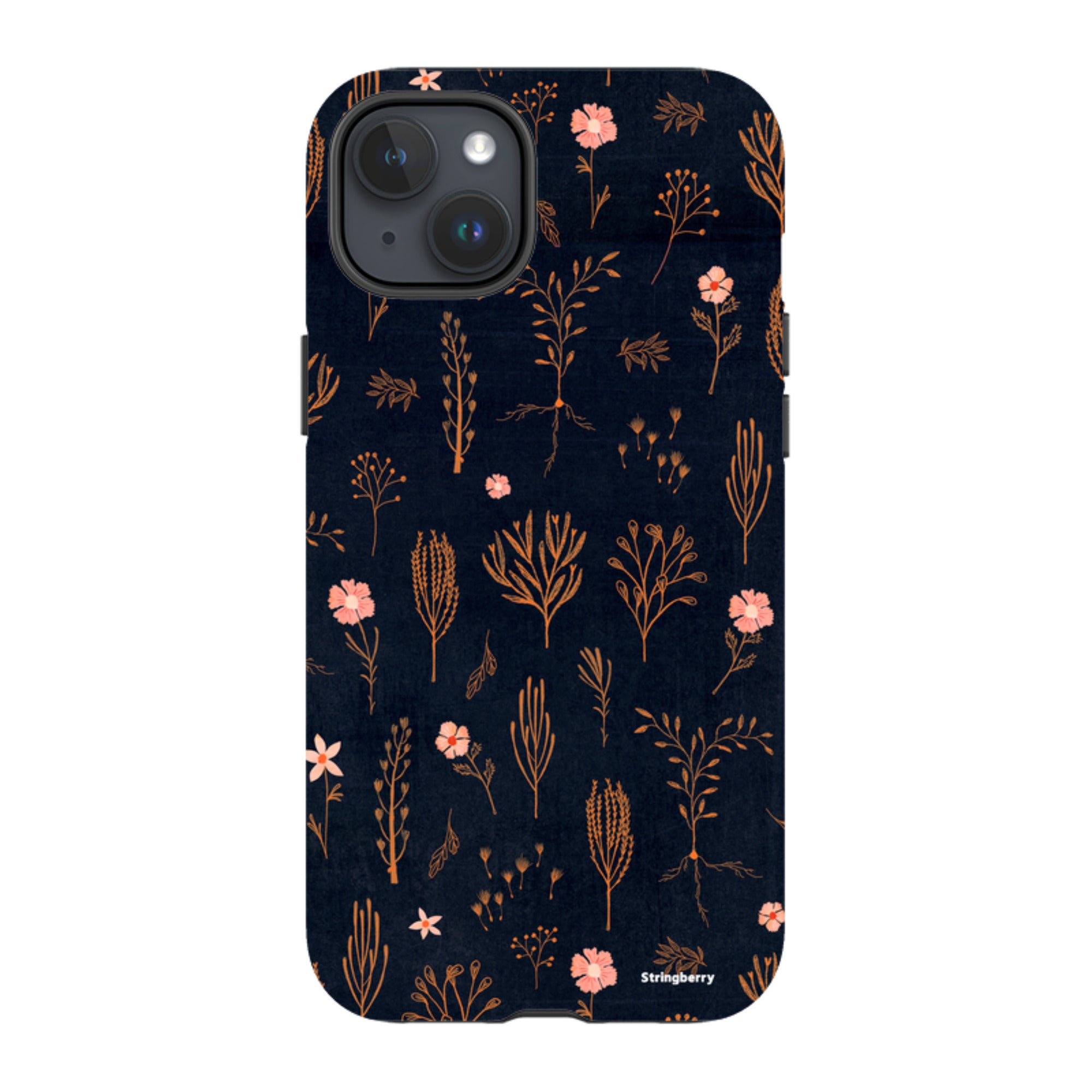 iPhone Tough Case - Floral Light Orange And Pink By Katherine Quinn