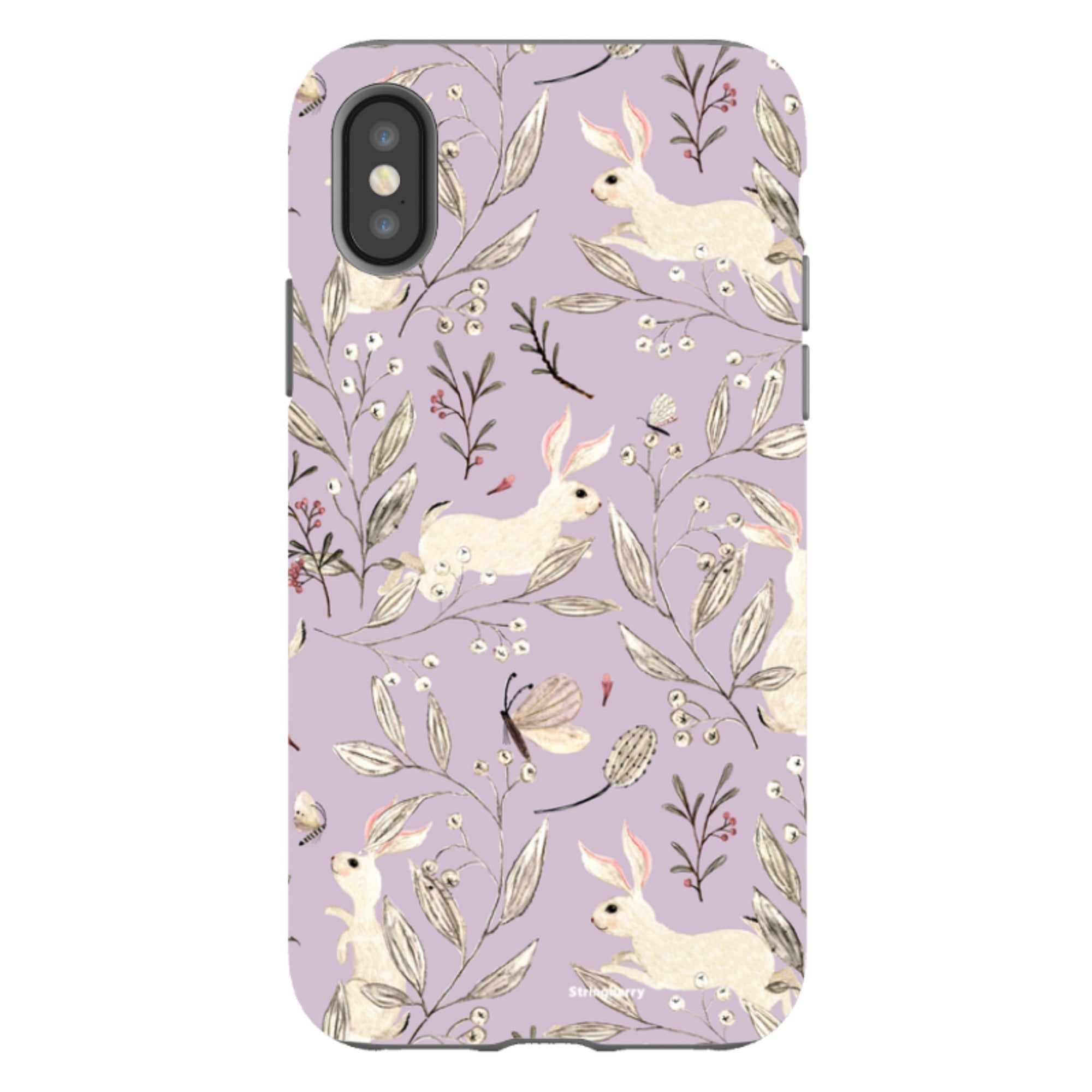 iPhone Tough Case - Bunnies Mauve By Katherine Quinn