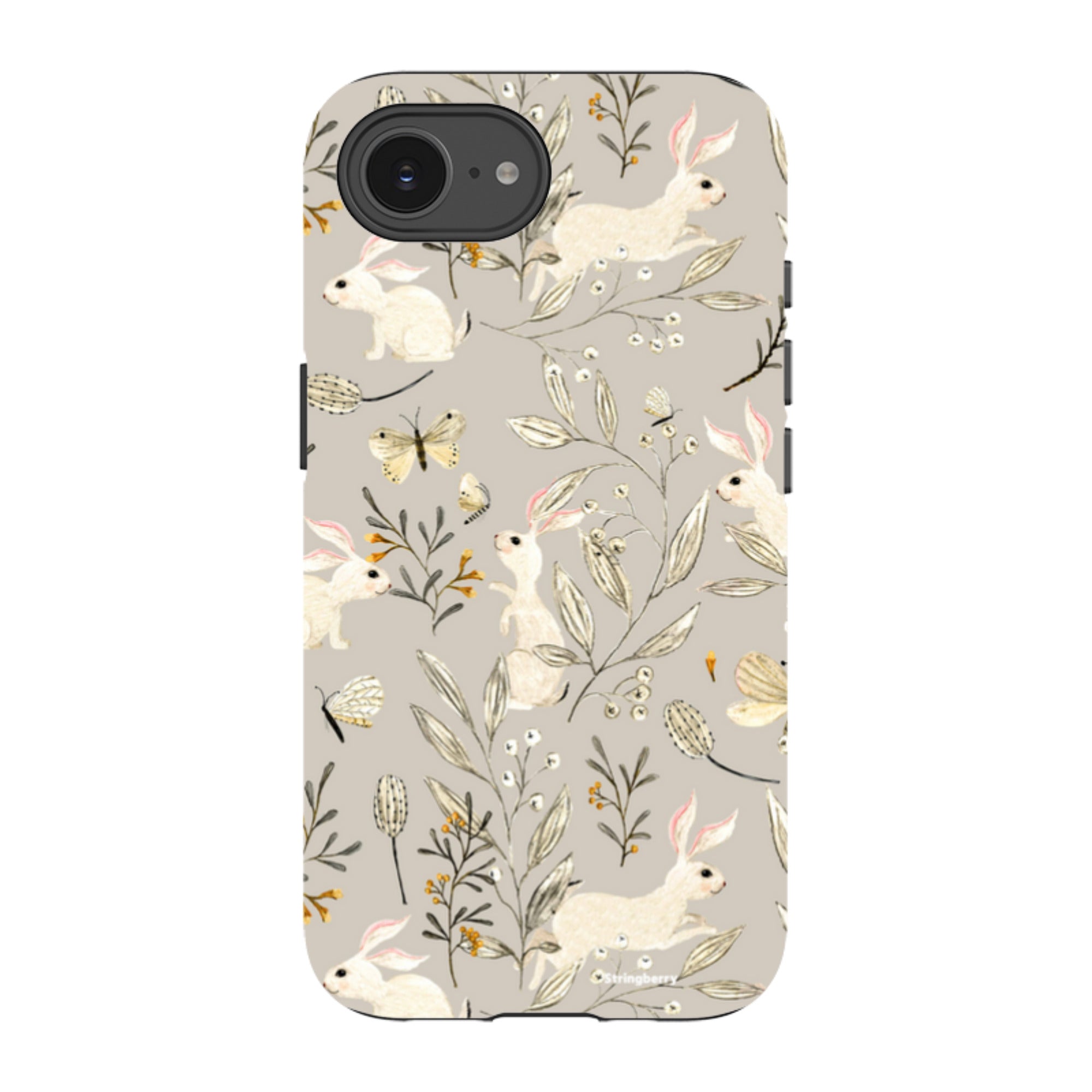 iPhone Tough Case - Bunnies Grey By Katherine Quinn