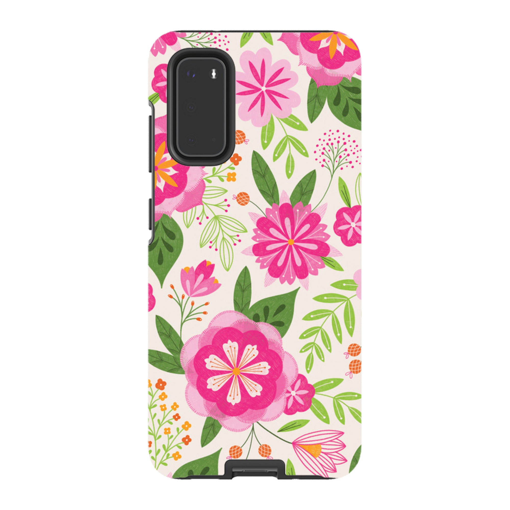 Samsung Tough Case - Big Bold Blooms Ivory By Jenny Zemanek