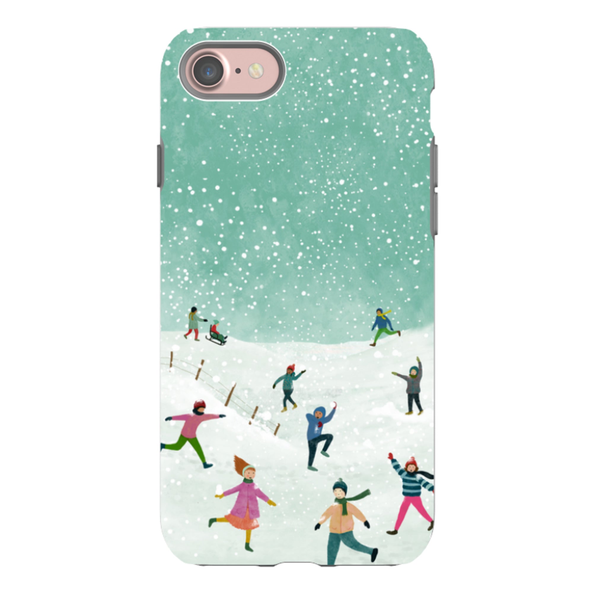 iPhone Tough Case - Snowball Fight By Katherine Quinn