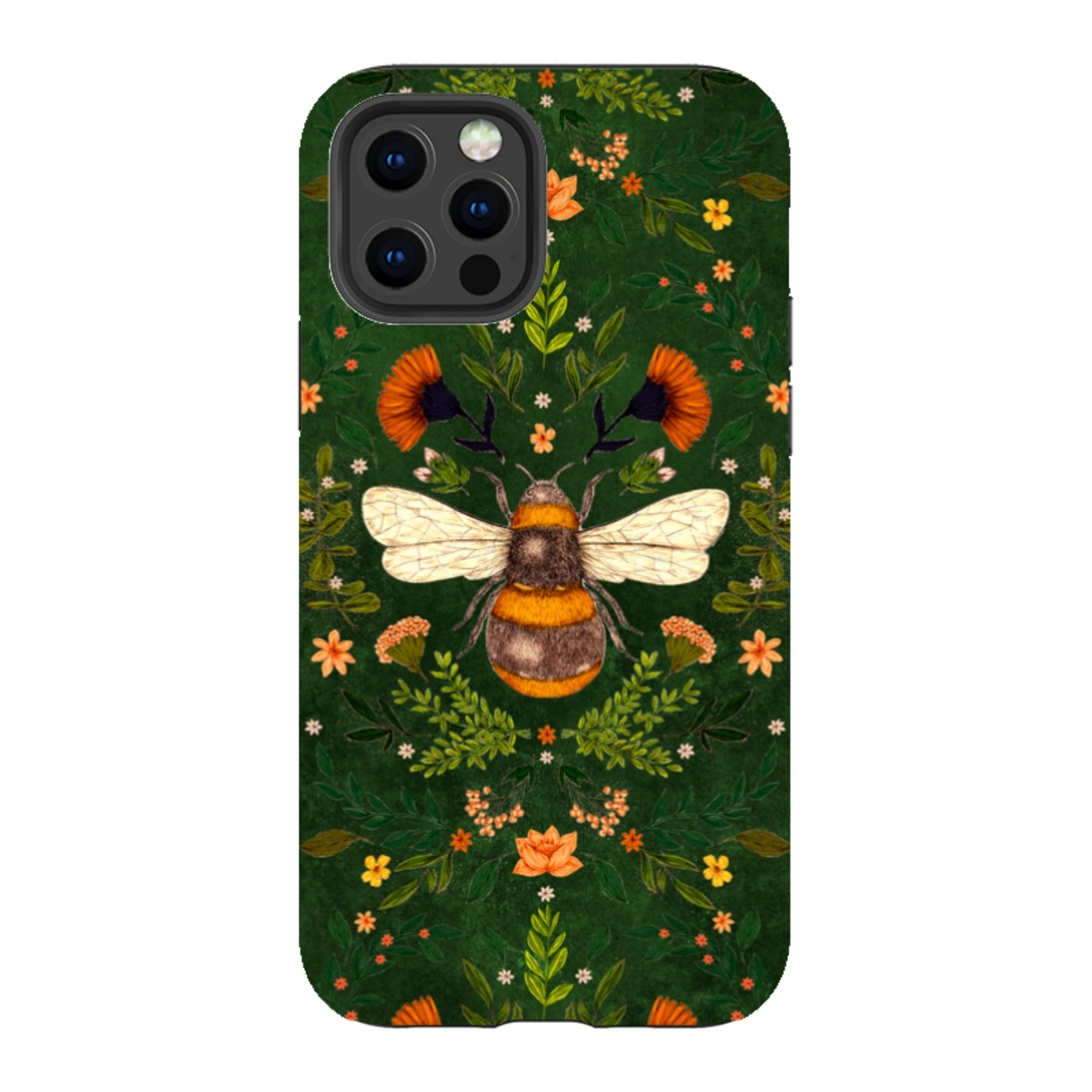 iPhone Tough Case - Botanical Bee Green By Jade Mosinski