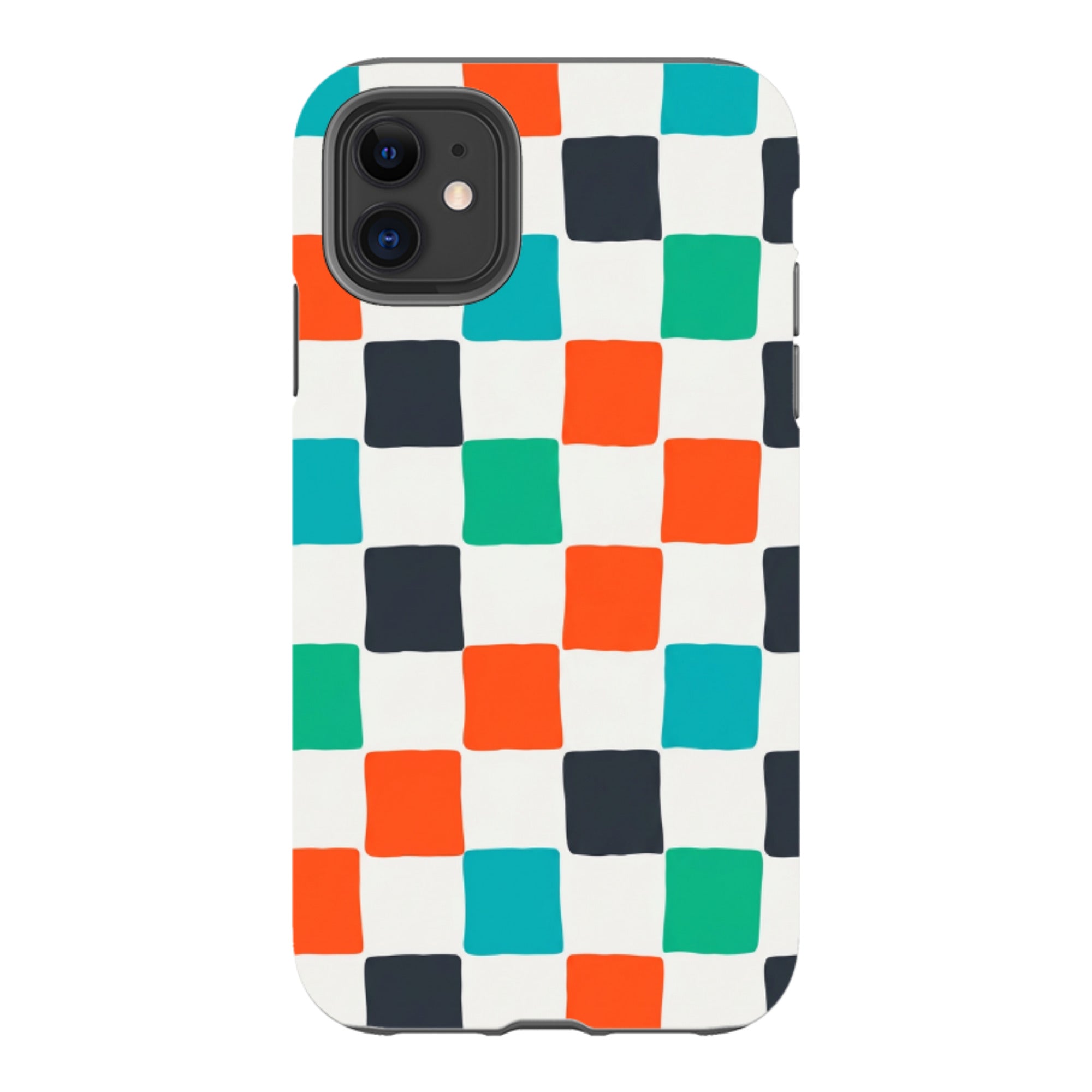 iPhone Tough Case - Multi-Color Checkerboard