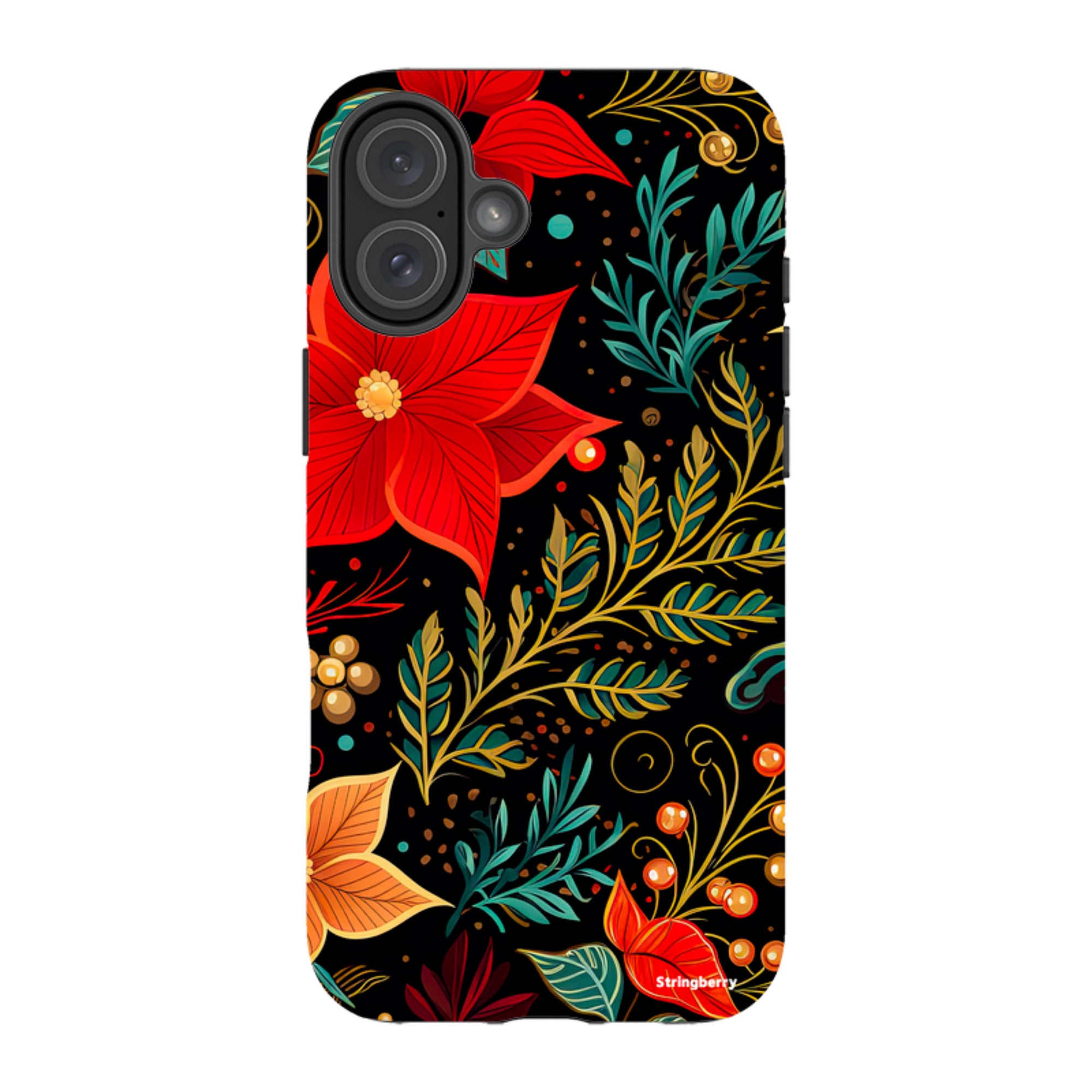 iPhone MagSafe Tough Case - Red Winter Floral II