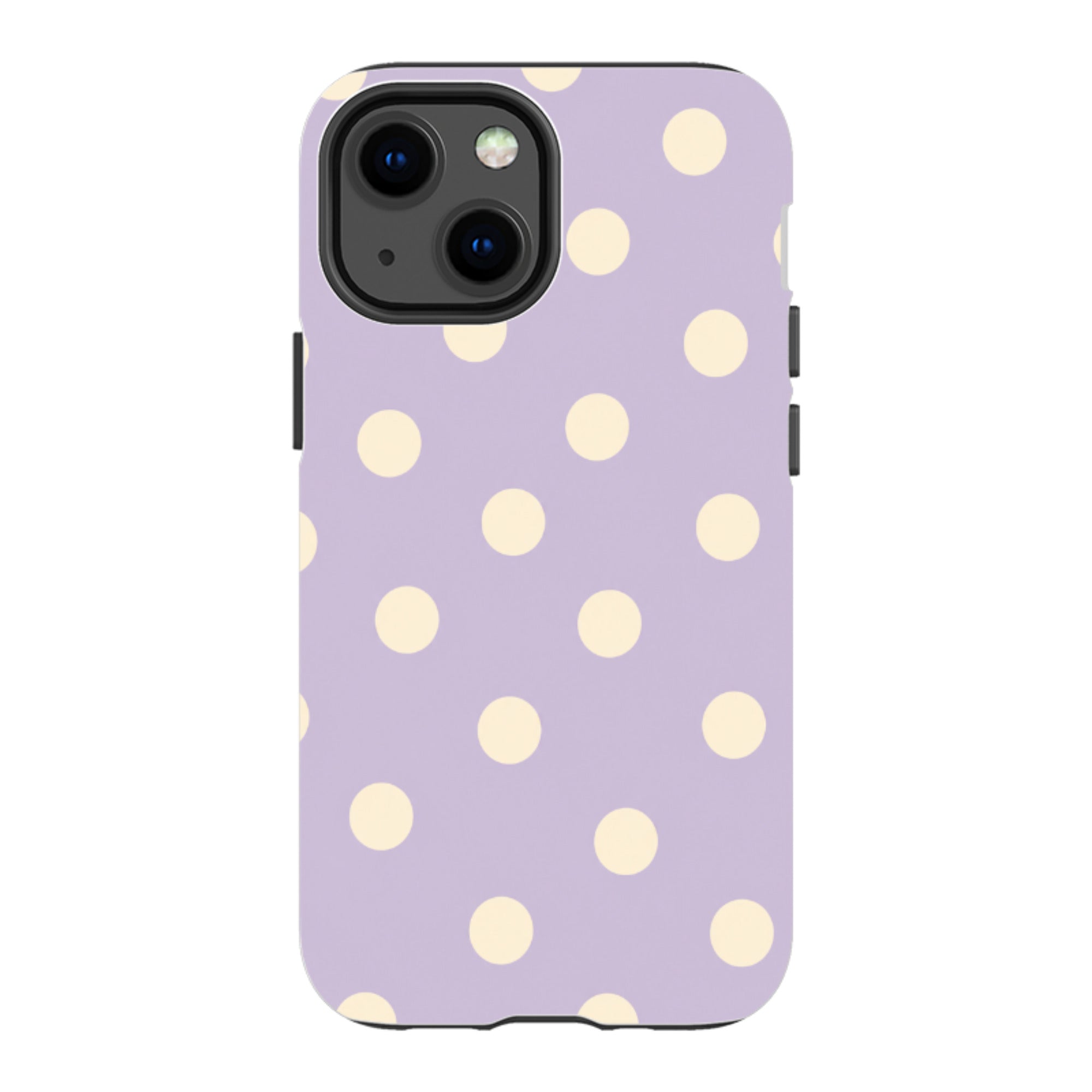 iPhone Tough Case - Pastel Purple & Cream Polka Dot