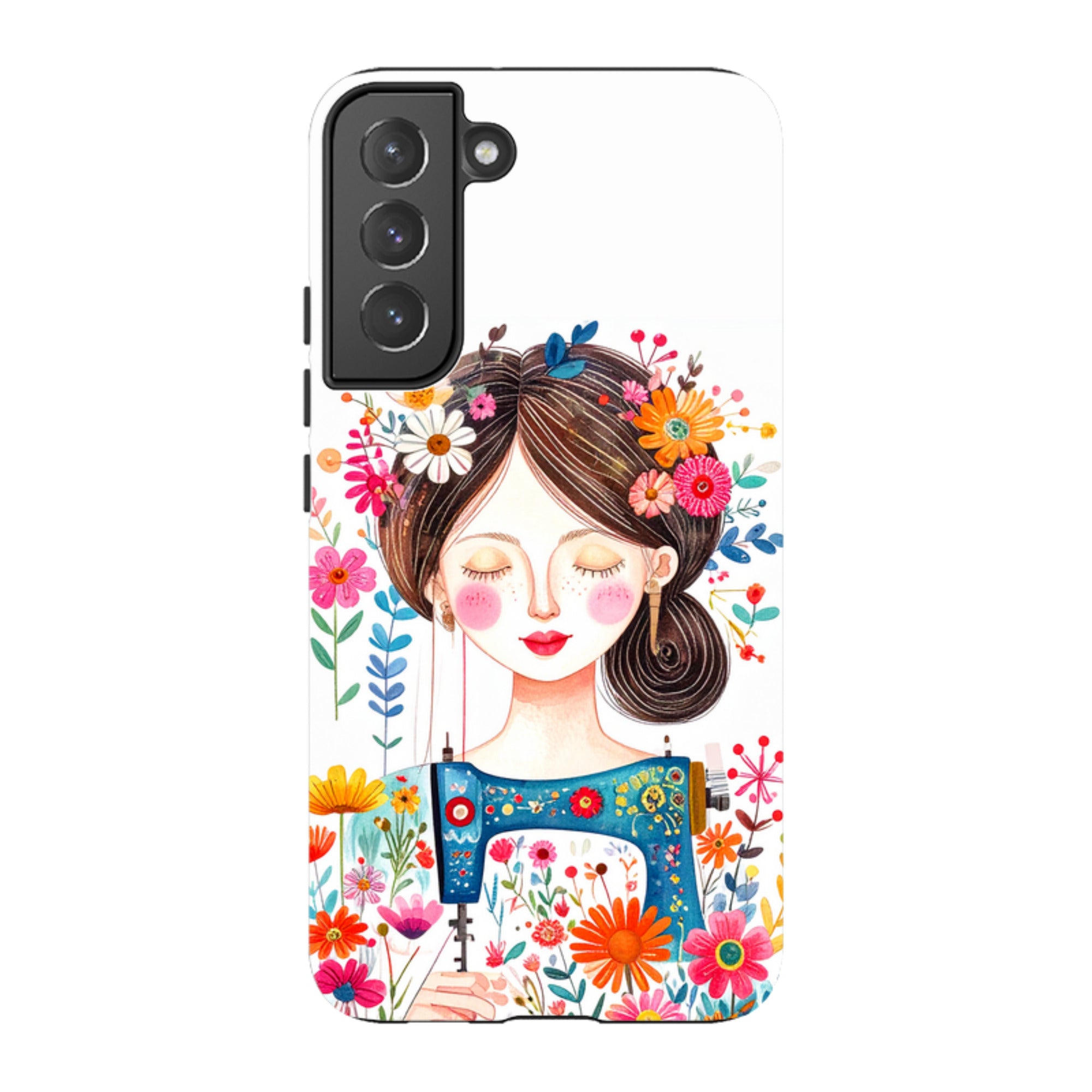 Samsung Tough  Case - Floral Sewing Lady