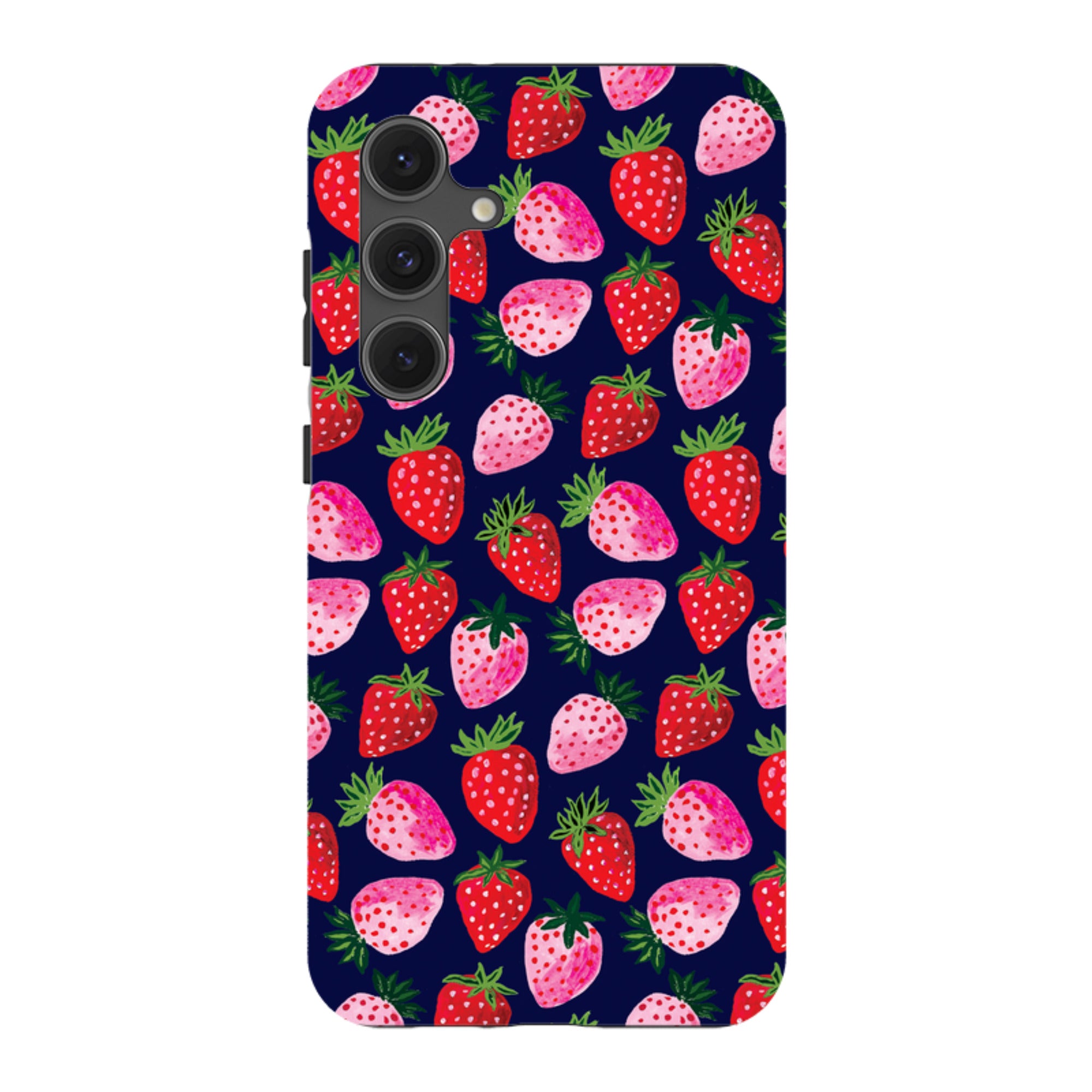 Samsung Tough  Case - Strawberry Scatter Navy By Emma Frances Grant