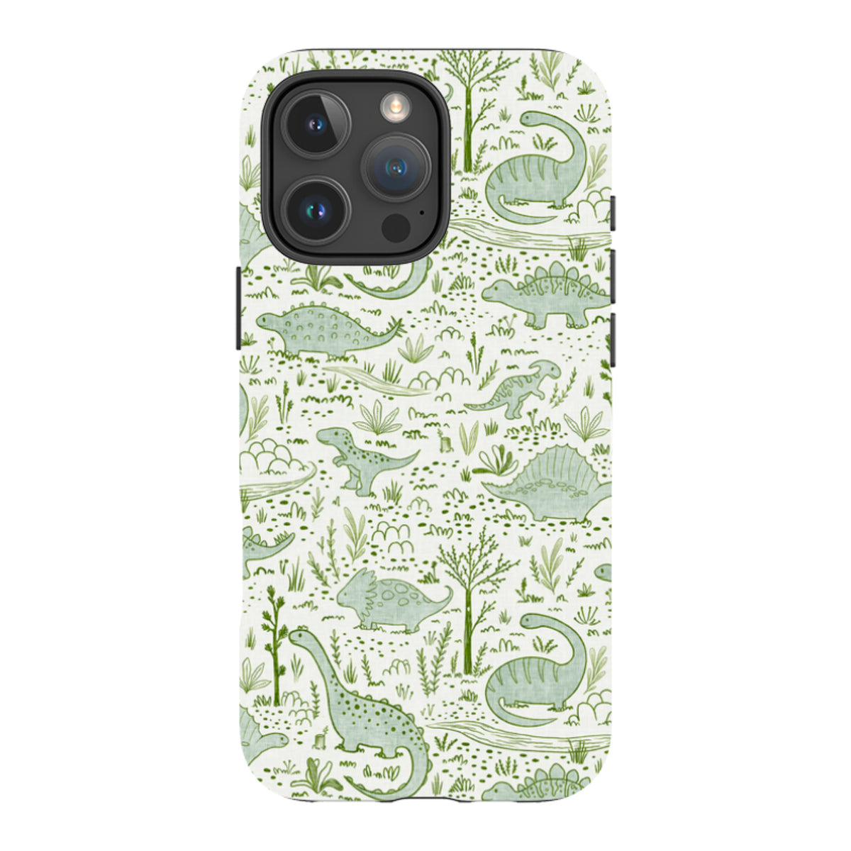 iPhone Tough Case - Dinosaur line green By Katherine Quinn