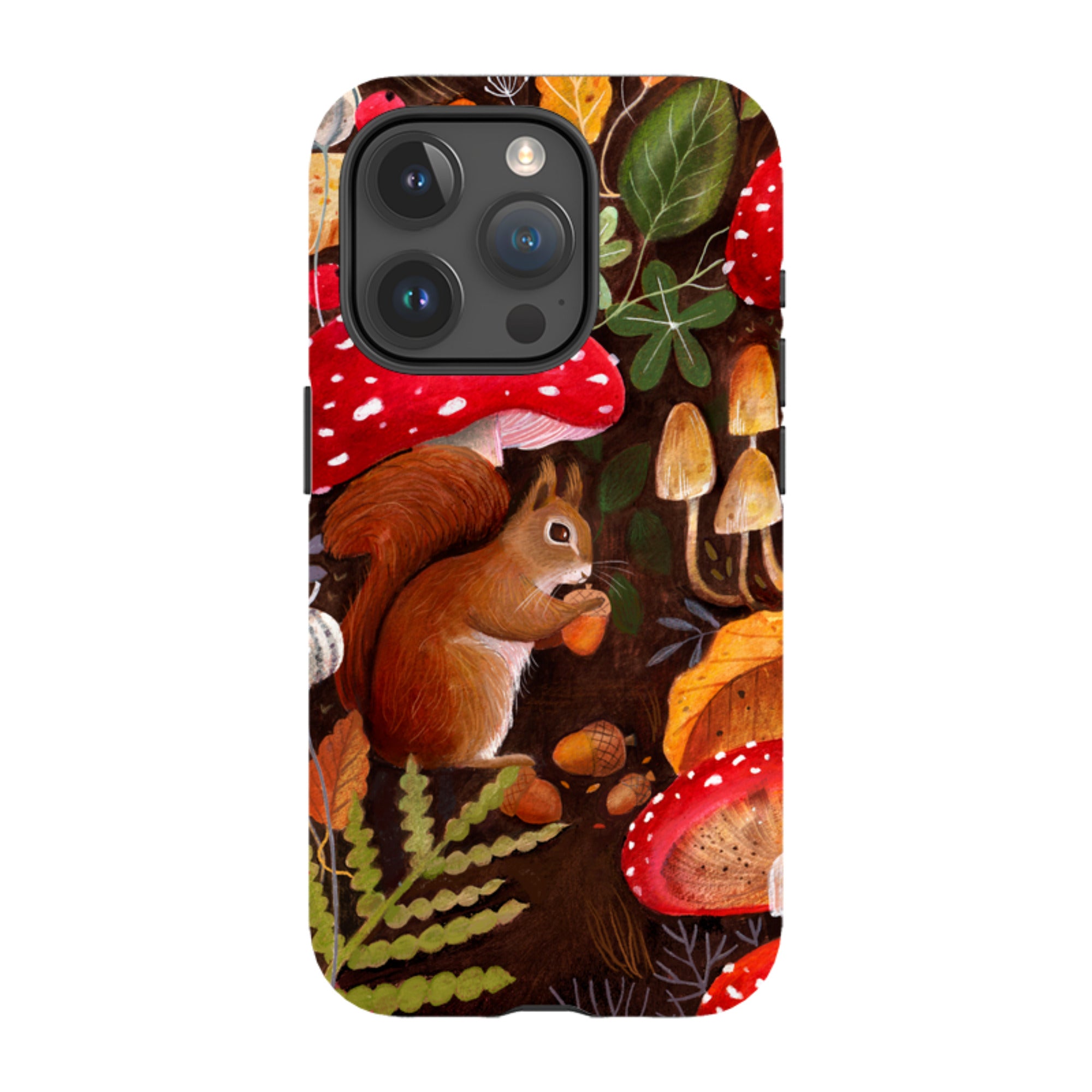 iPhone Tough Case - Squirrel Mushrooms By Bex Parkin