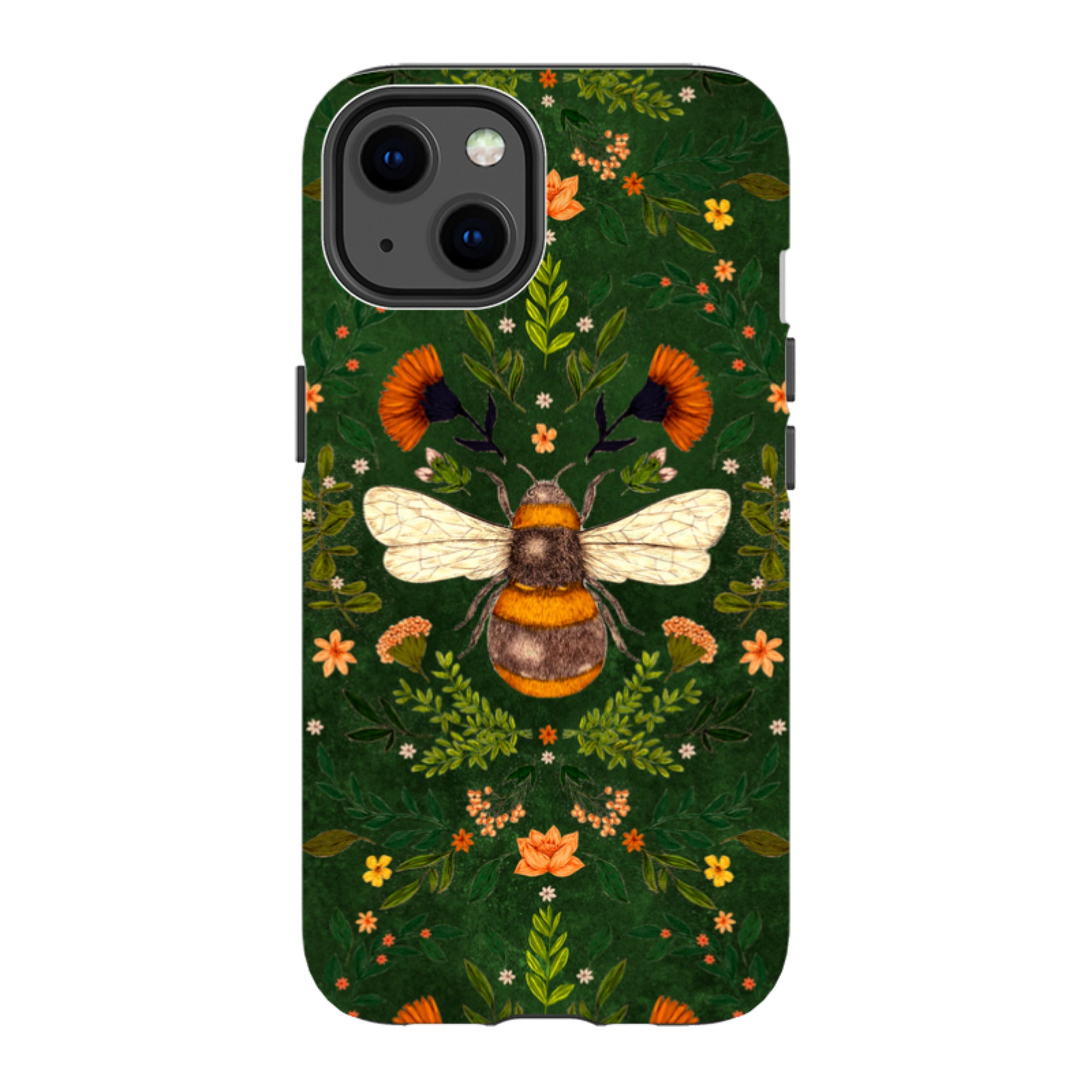 iPhone Tough Case - Botanical Bee Green By Jade Mosinski