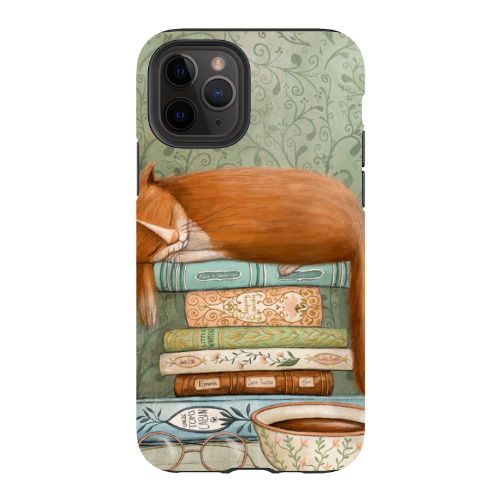 iPhone Tough Case - Cat and Books By Maja Lindberg
