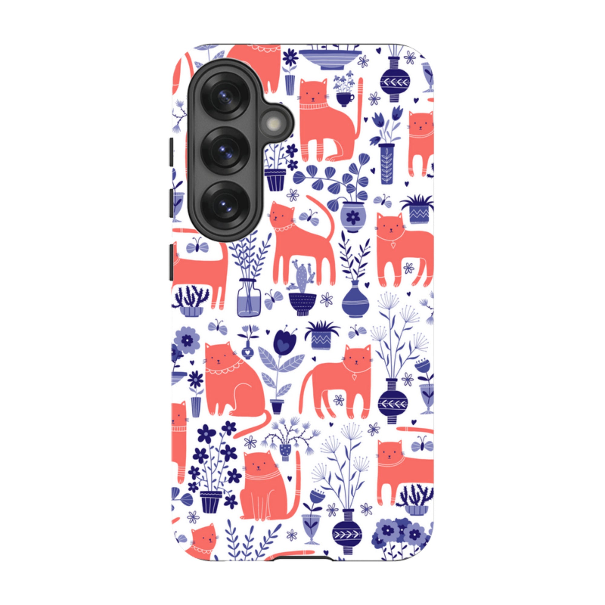 Samsung Tough Case - Coral Cats By Suzy Taylor