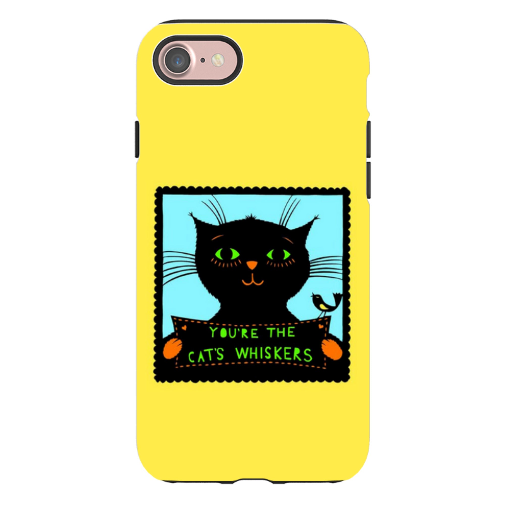 iPhone Tough Case - Cats Whiskers Yellow By Suzy Taylor