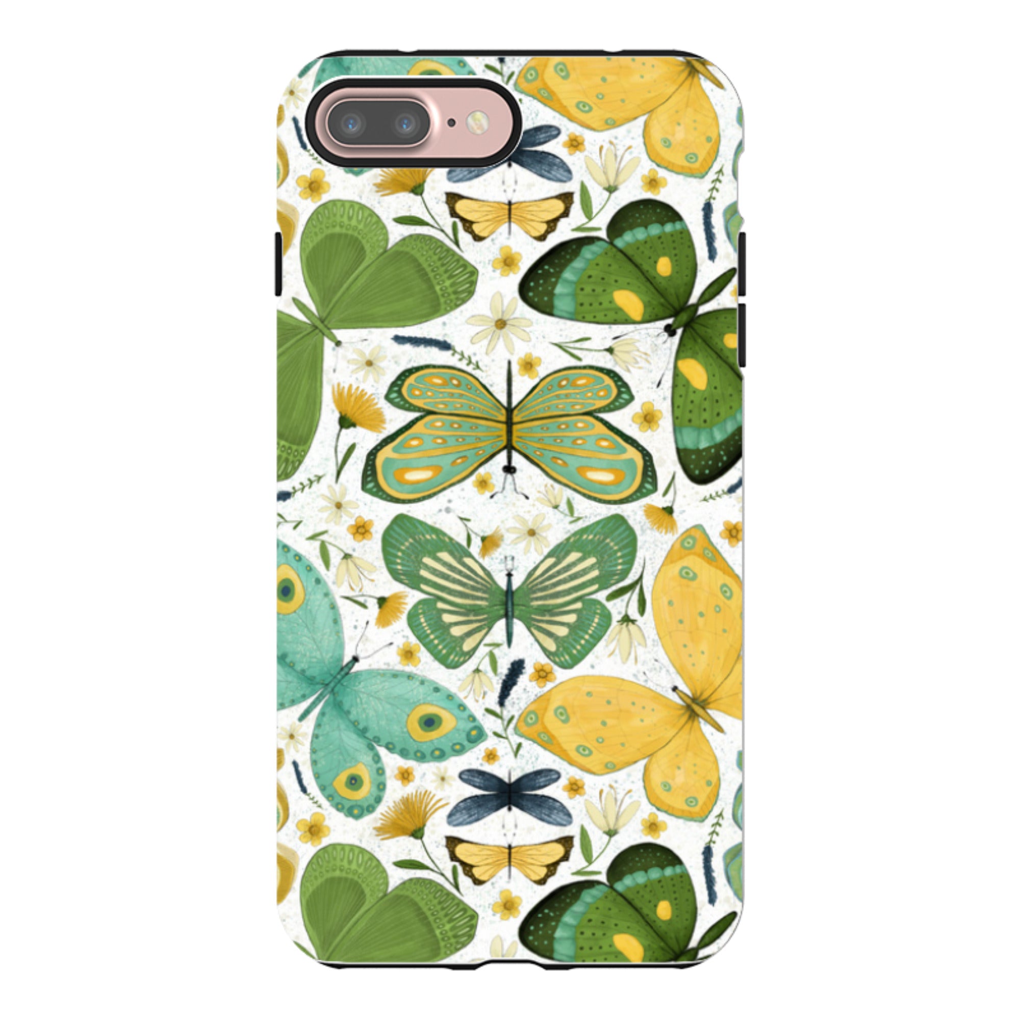 iPhone Tough Case - Green Butterflies By Maja Lindberg