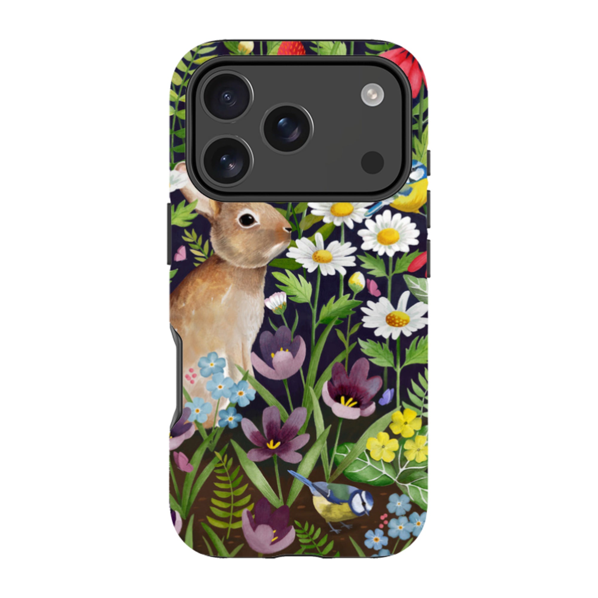 iPhone Tough Case - Rabbit And Wildflowers By Bex Parkin