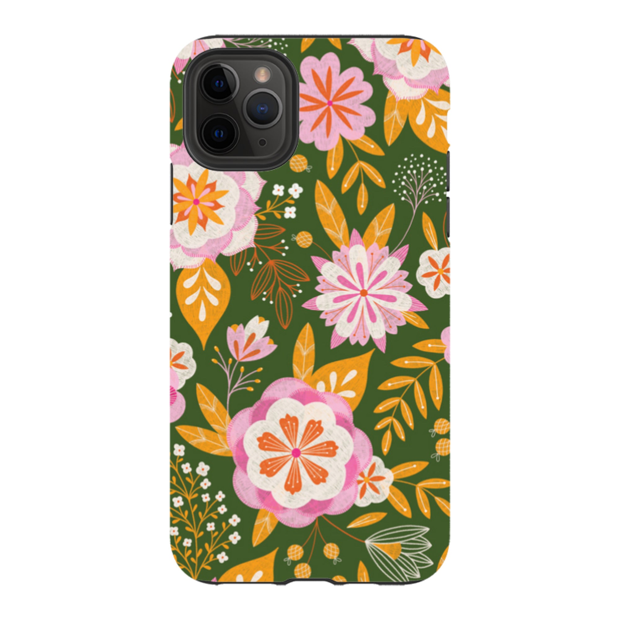iPhone Tough Case - Big Bold Blooms Green By Jenny Zemanek