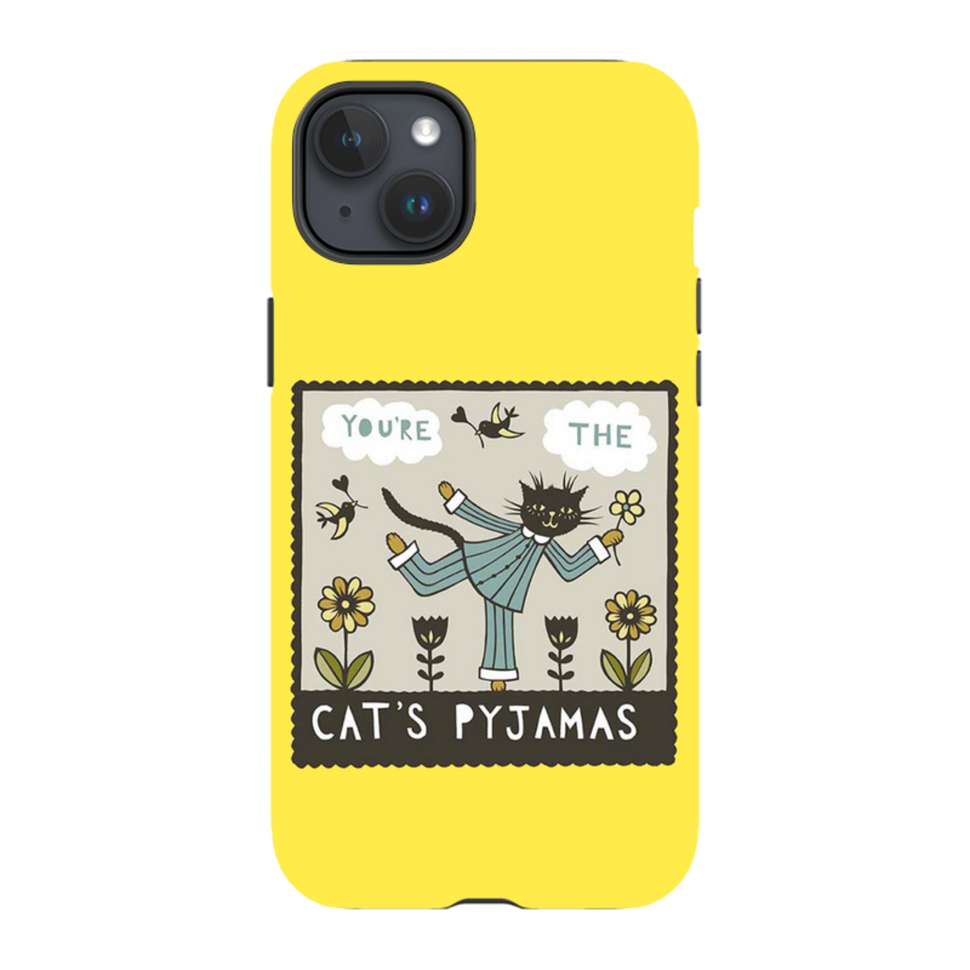 iPhone Tough Case - Cats Pyjamas Yellow By Suzy Taylor