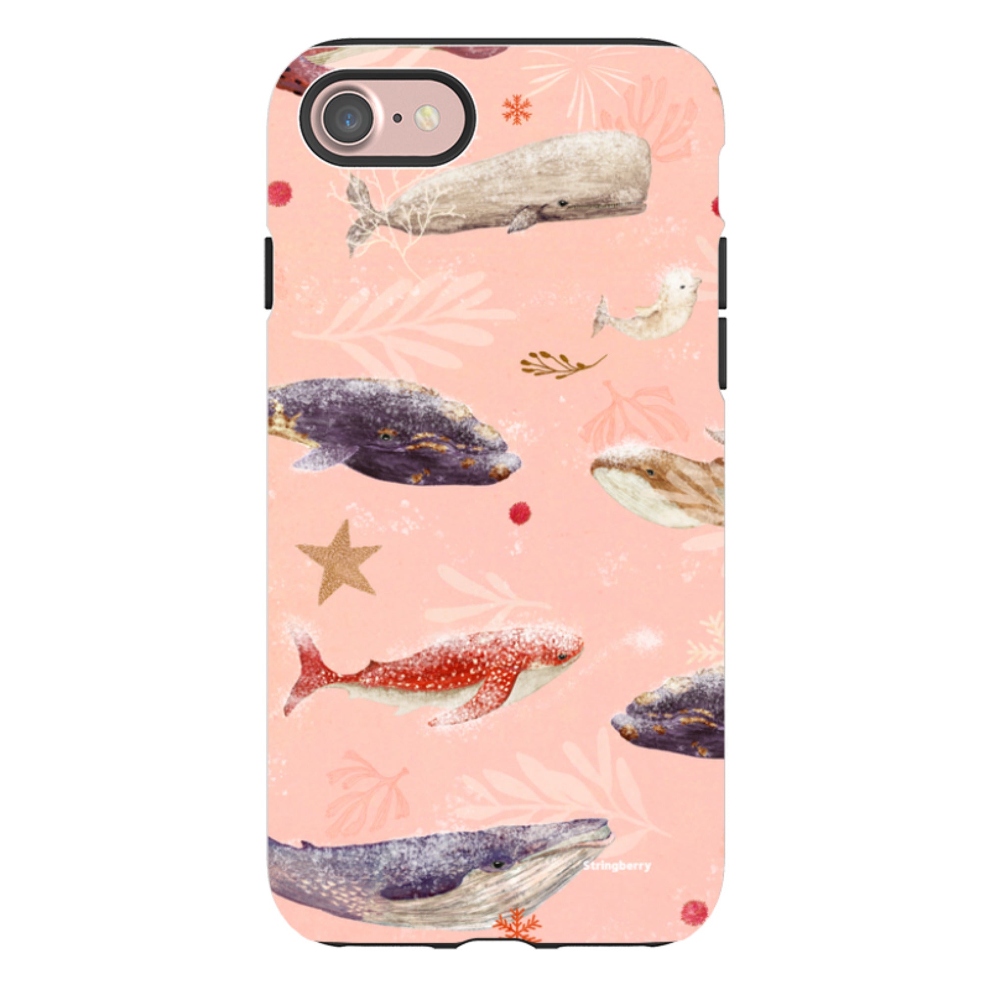 iPhone Tough Case - Sugar Plum Whales By Katherine Quinn
