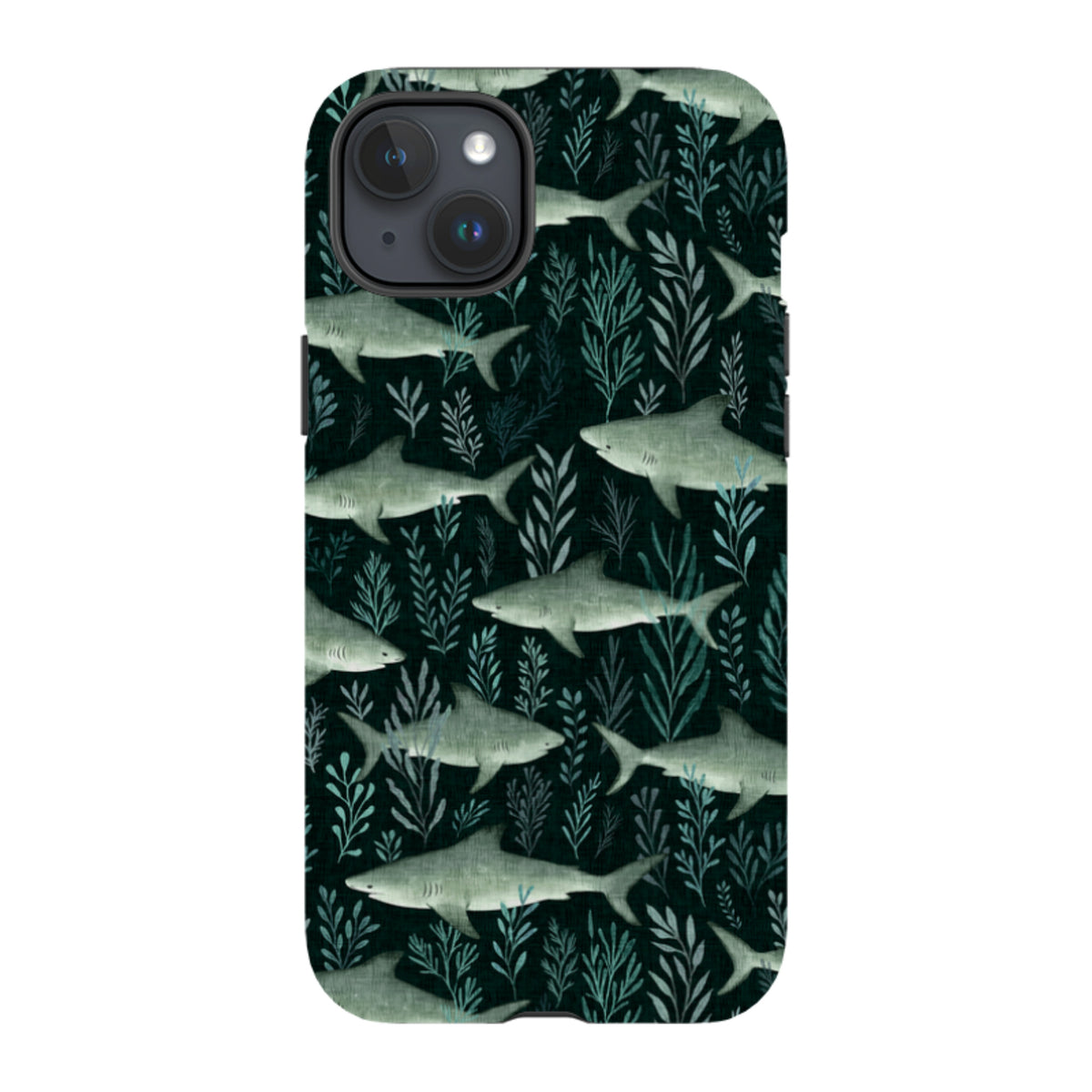 iPhone Tough Case - Sharks black By Katherine Quinn