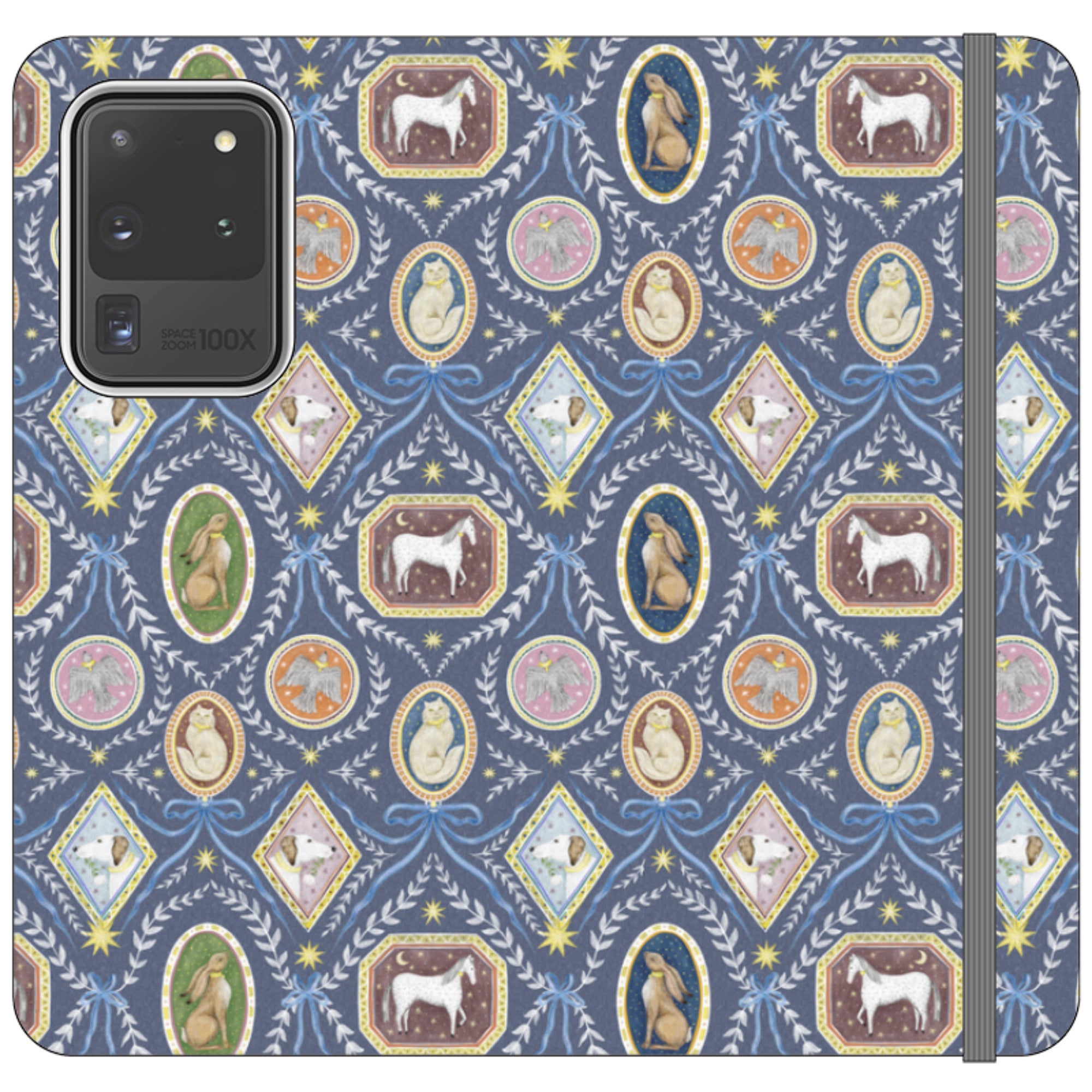 Charleston Dusk Blue Wallet Case By Catherine Rowe