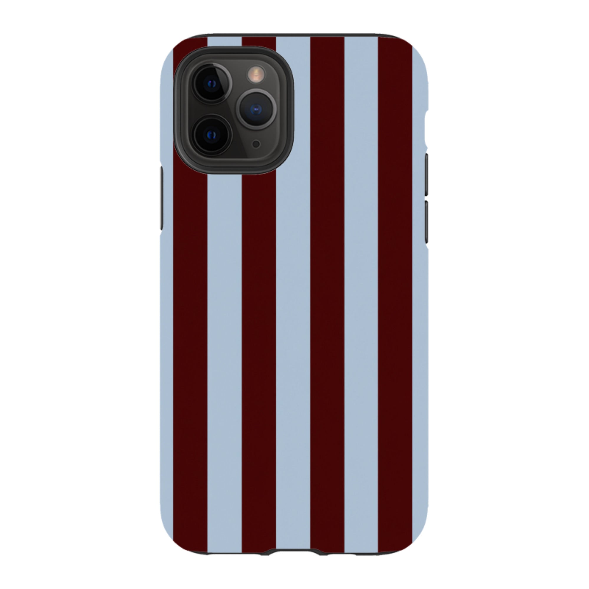 iPhone Tough Case - Claret & Sky Blue Stripe