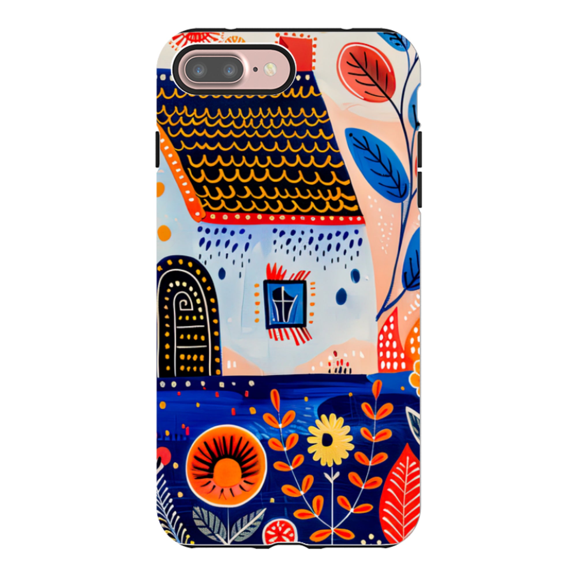 iPhone Case - Folk Art House VIII