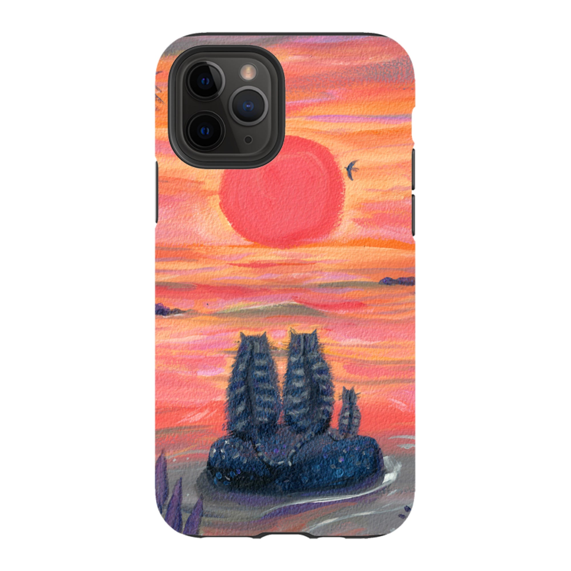 iPhone Tough Case - Sunset Cats By Mary Stubberfield