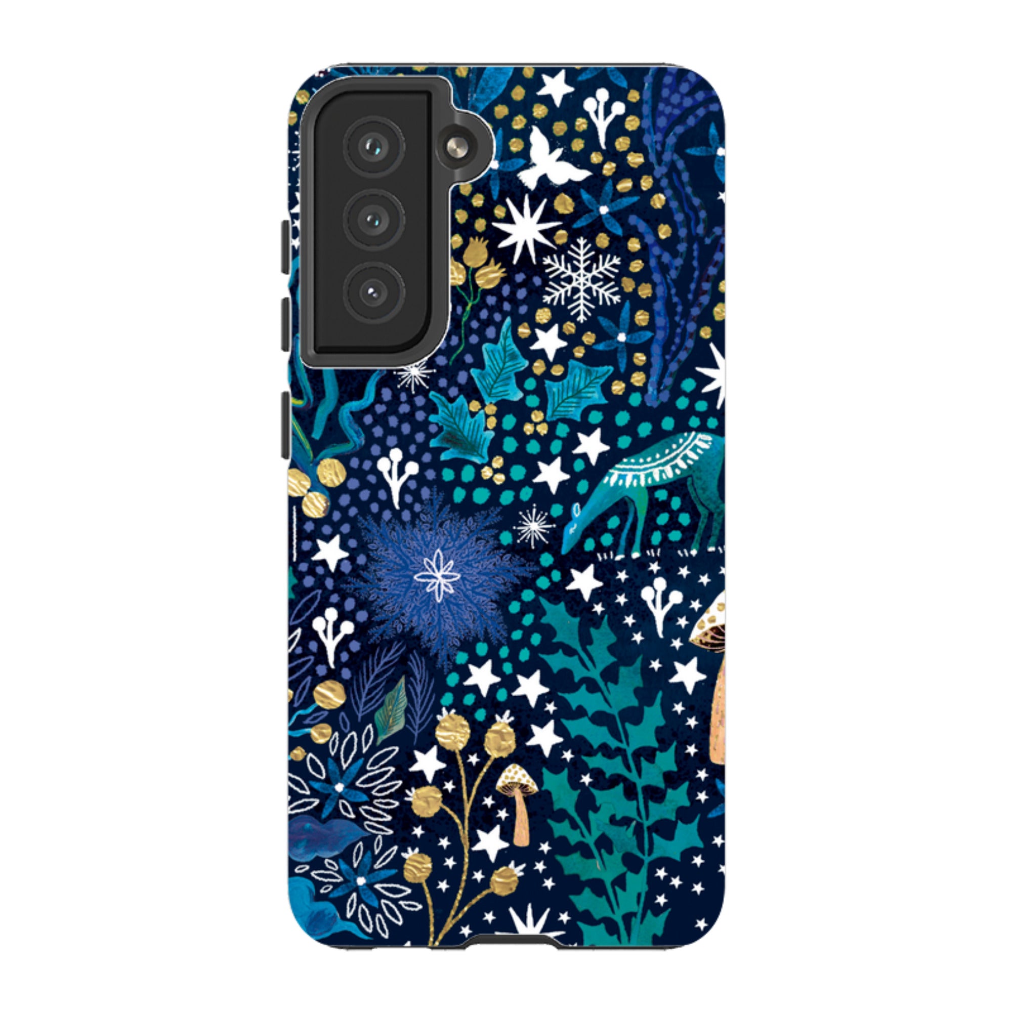 Samsung Tough Case - Winter Flowers Teal By Emma Frances Grant