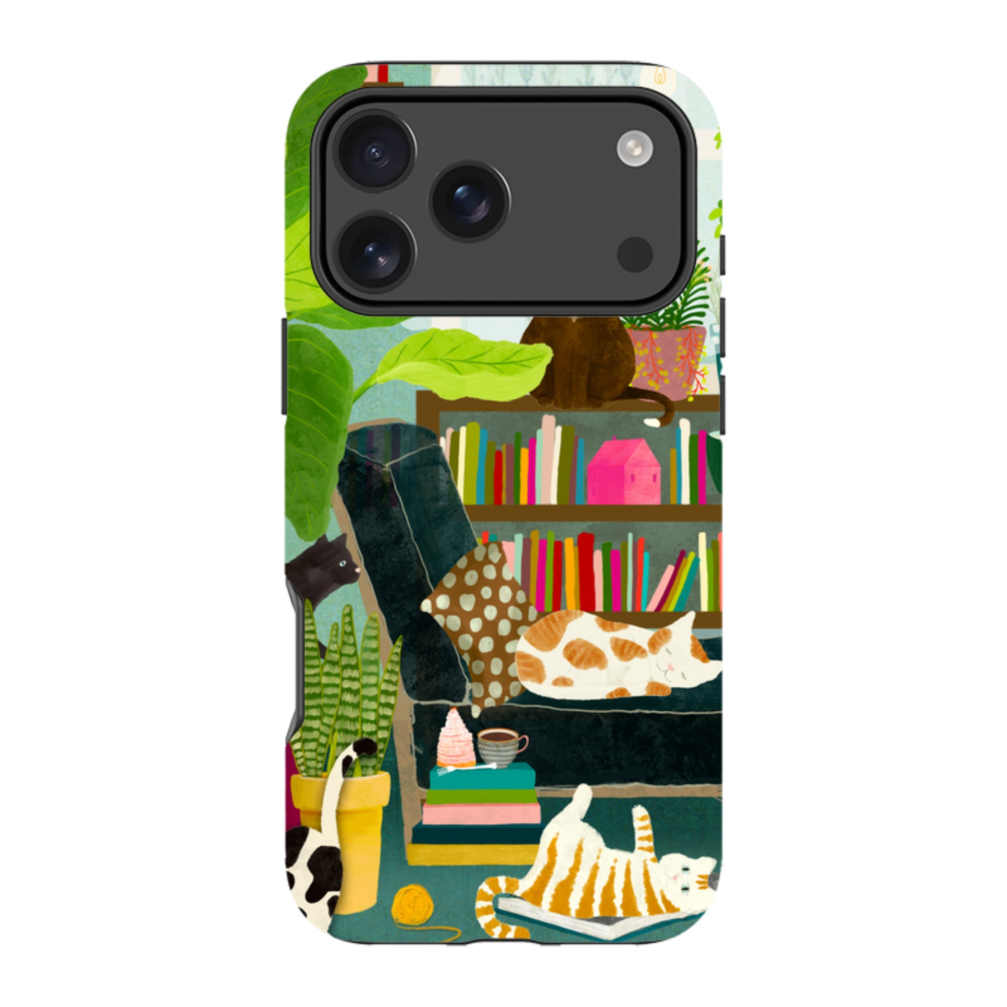 iPhone Tough Case - Cat Library By Katherine Quinn
