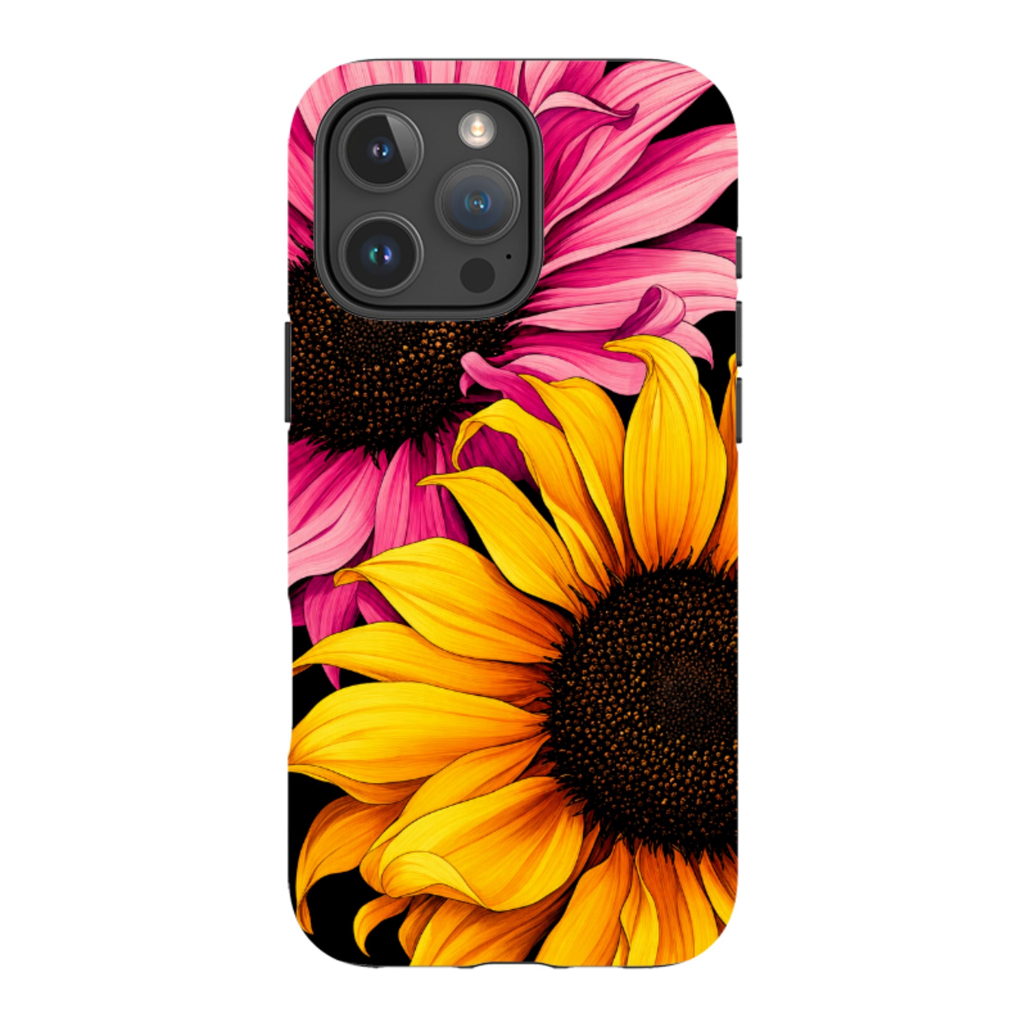 iPhone MagSafe Tough Case - Yellow & Pink Sunflower