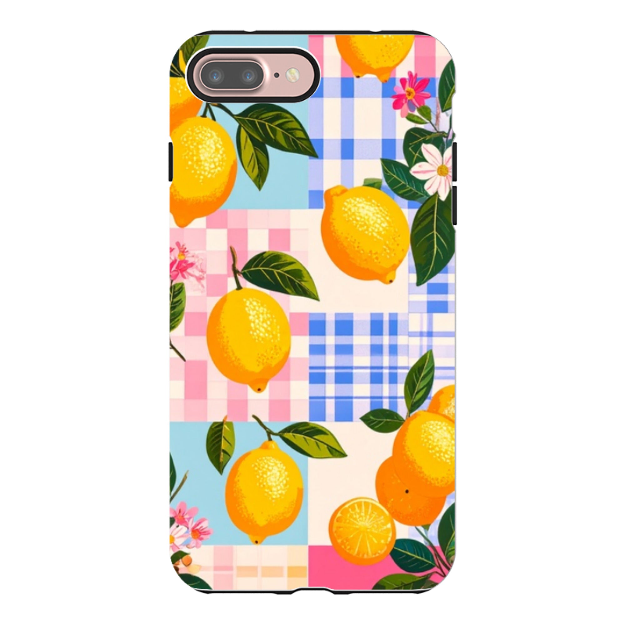 iPhone Tough Case - Lemons and Checks