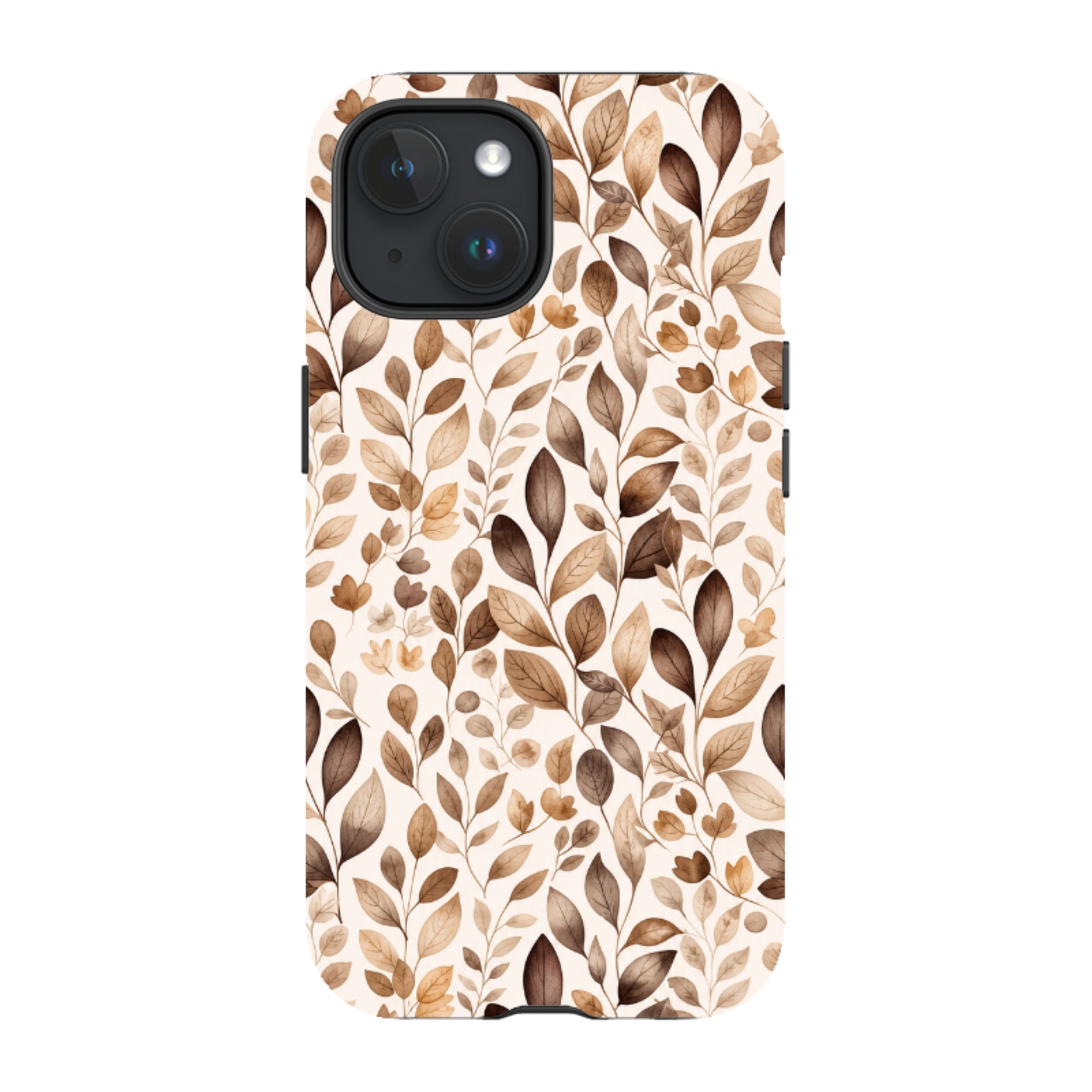 iPhone MagSafe Tough Case - Beige Aesthetic Leaves