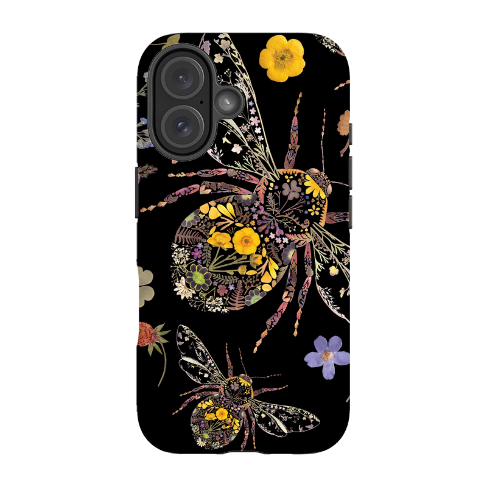 iPhone MagSafe Tough Case -  Floral Bumble Bees By Helen Ahpornsiri