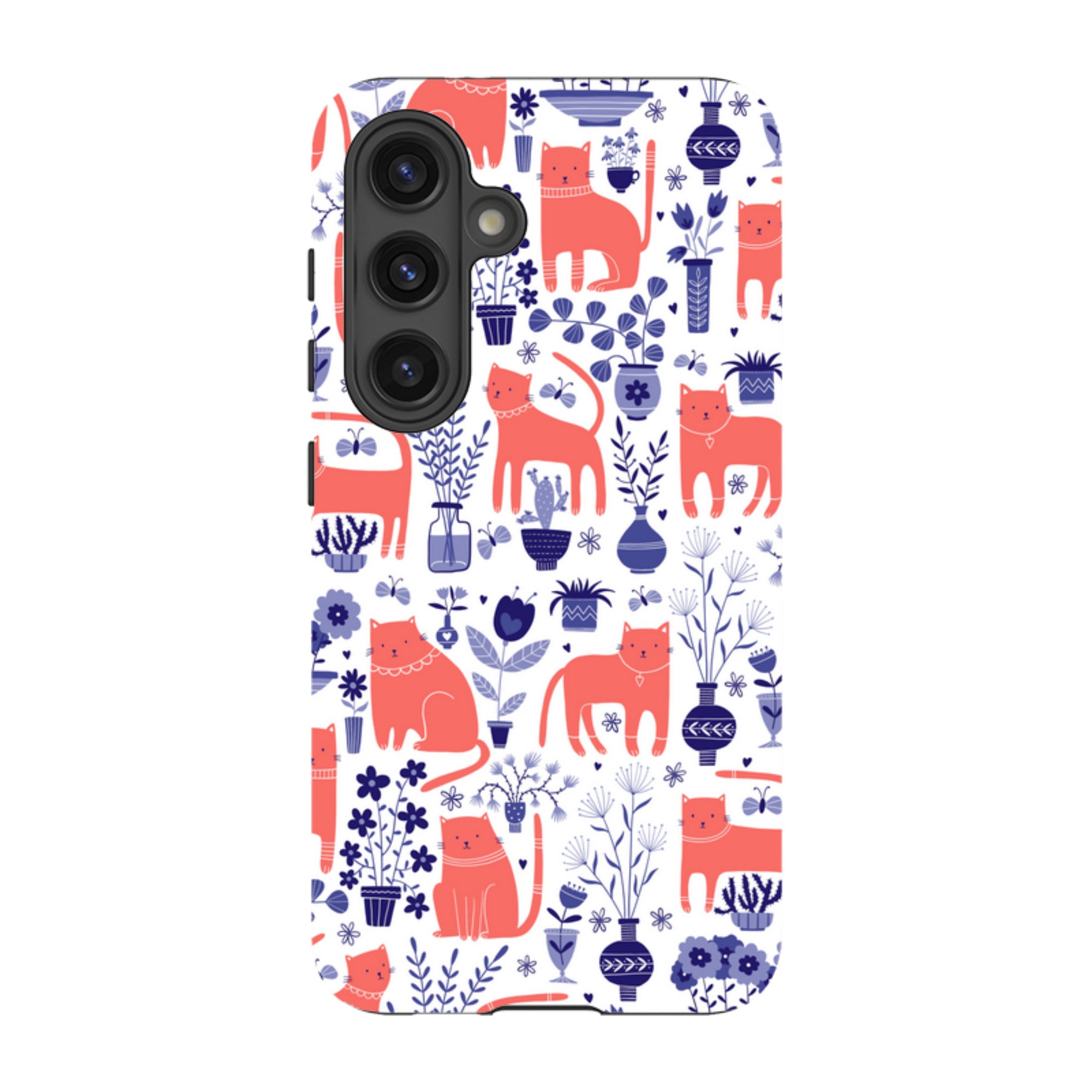 Samsung Tough Case - Coral Cats By Suzy Taylor