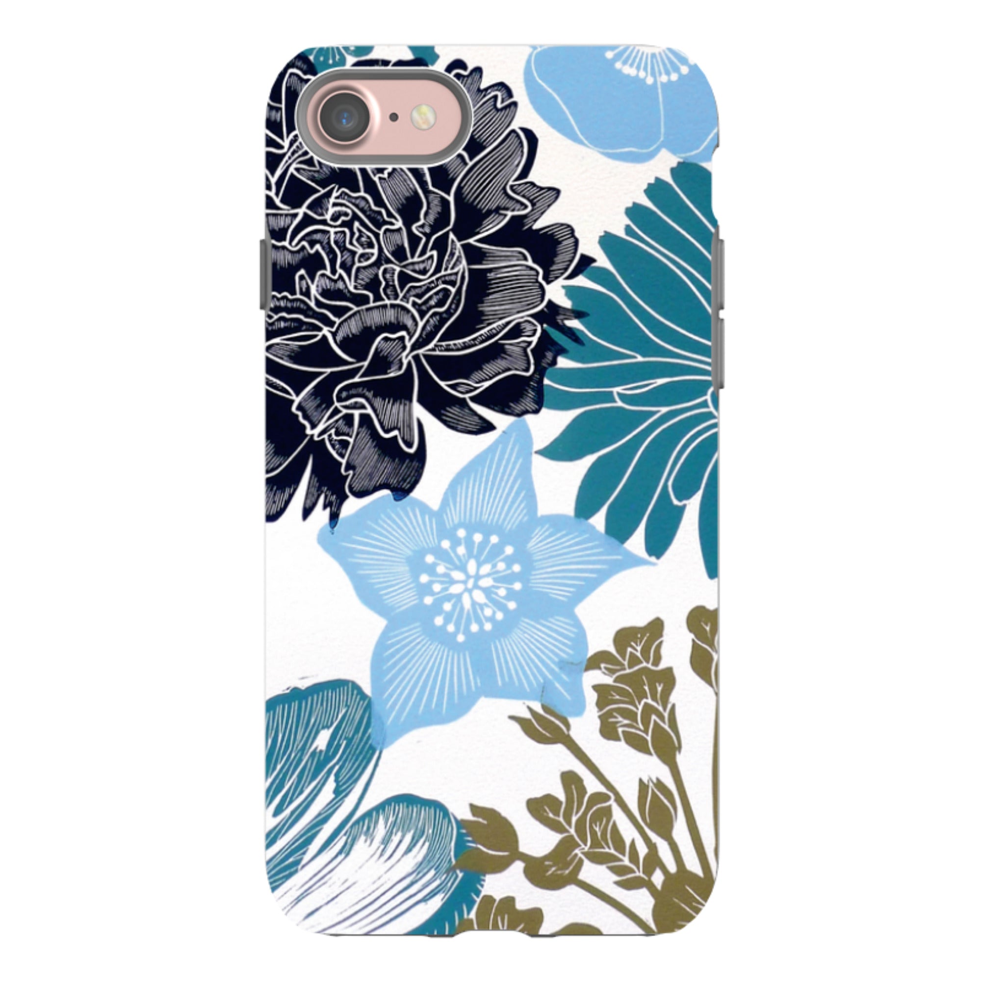 iPhone Tough Case - Cottage Garden Blue By Kate Heiss
