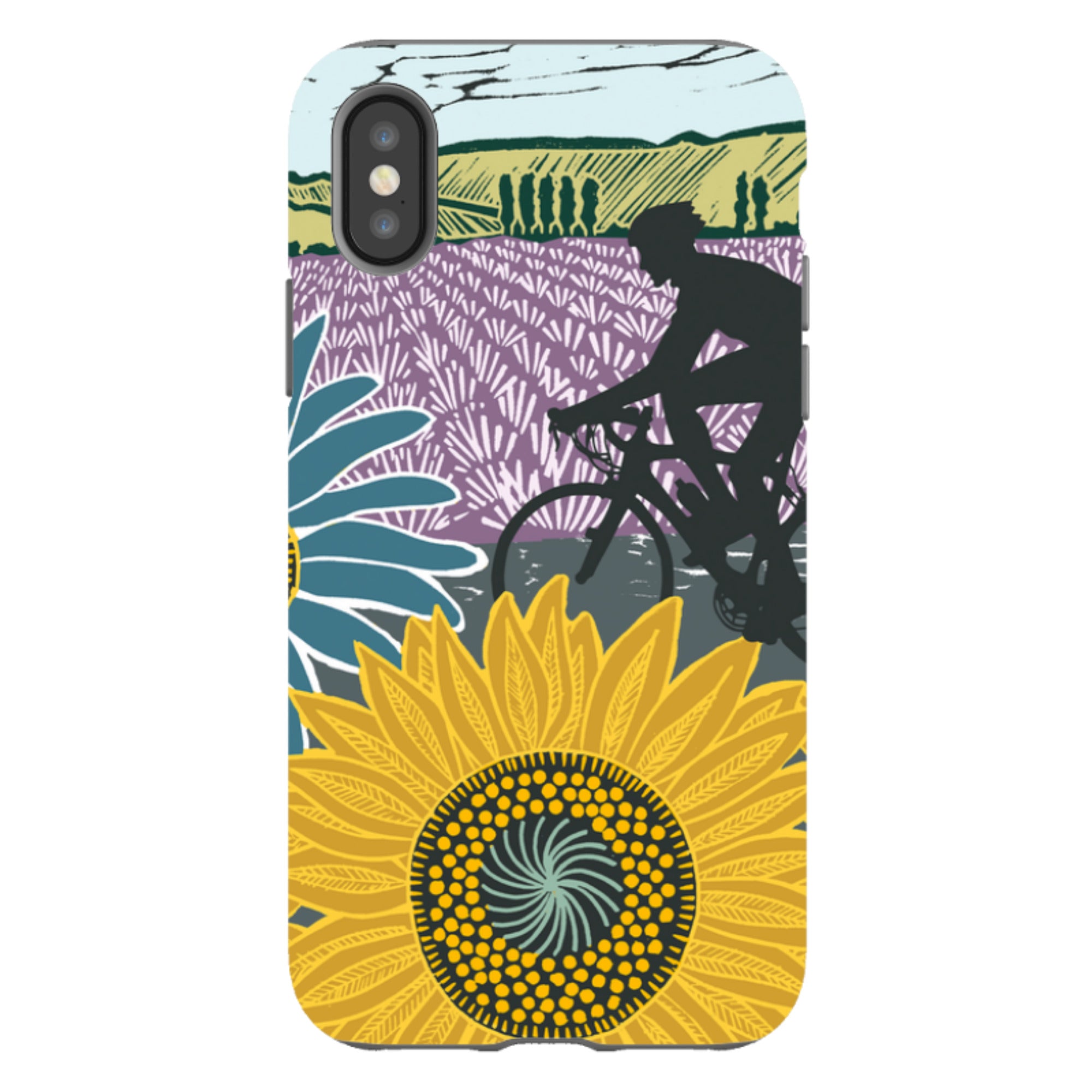 iPhone Tough Case - Bike And Sunflowers By Kate Heiss