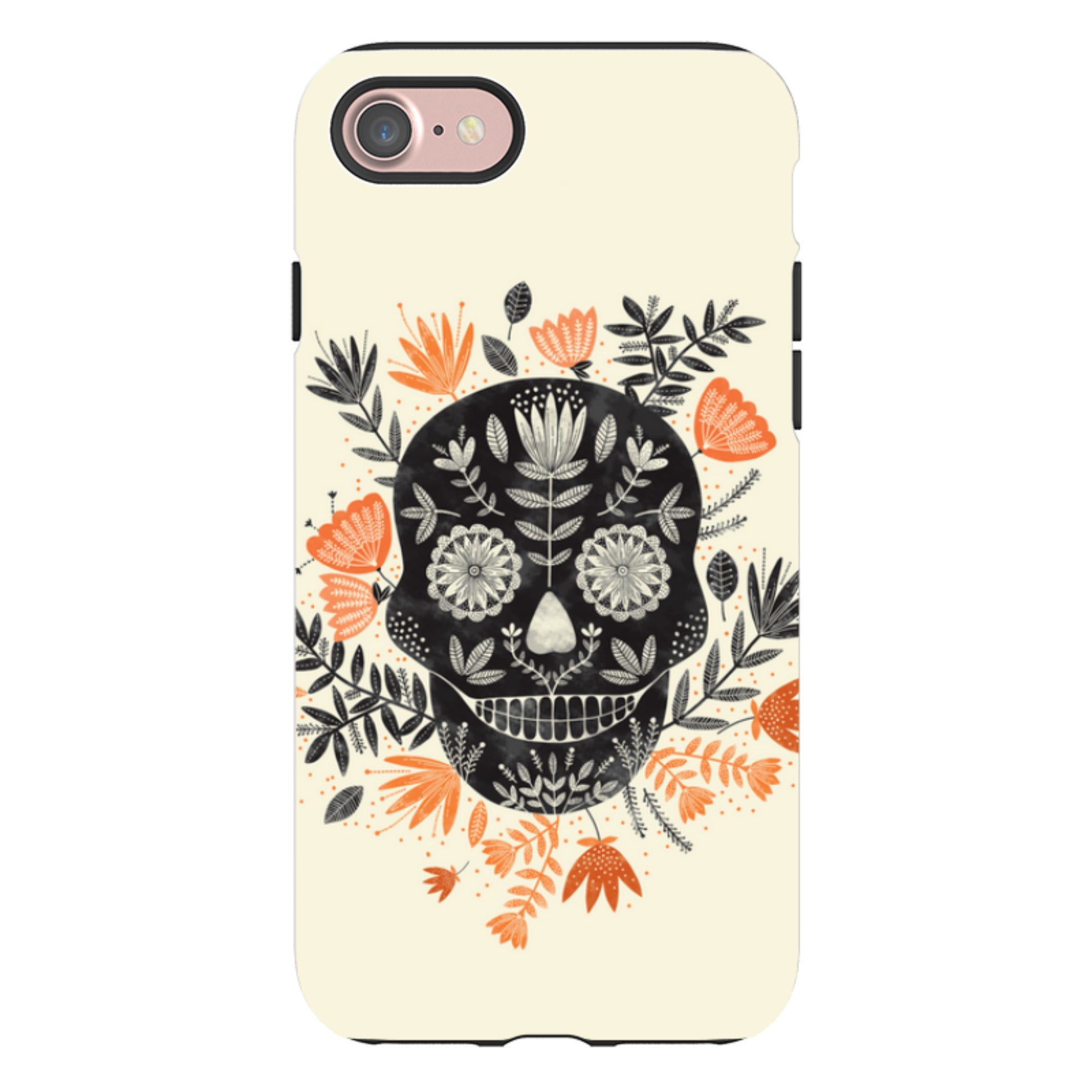 iPhone Tough Case - Sugar Skull Cream By Jade Mosinski