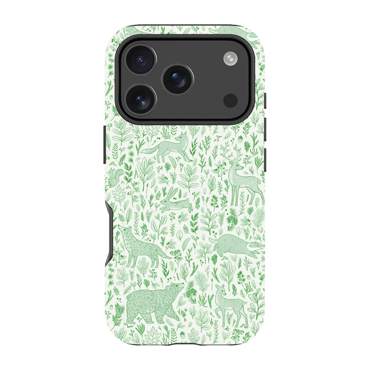 iPhone Tough Case - Forest animals green By Katherine Quinn