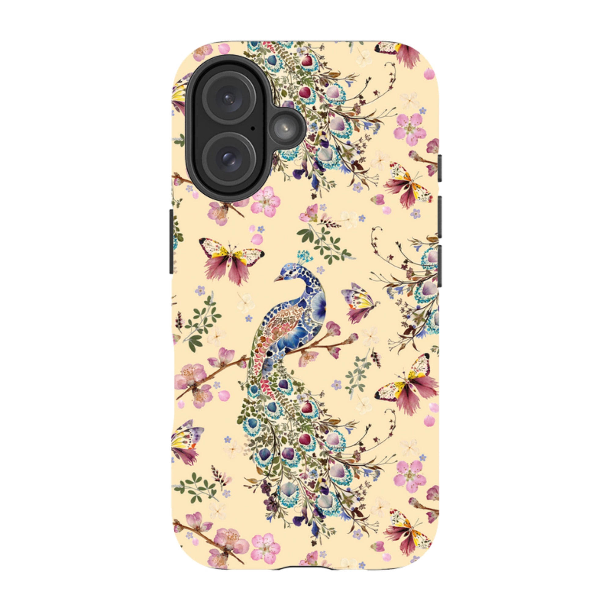 iPhone Tough Case - Peacock and Cherry Blossoms Lilly By Helen Ahpornsiri