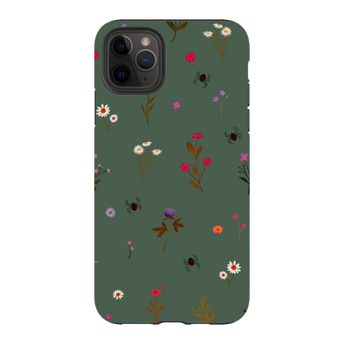 iPhone Tough Case - Florals and Spiders - Pine By Katherine Quinn
